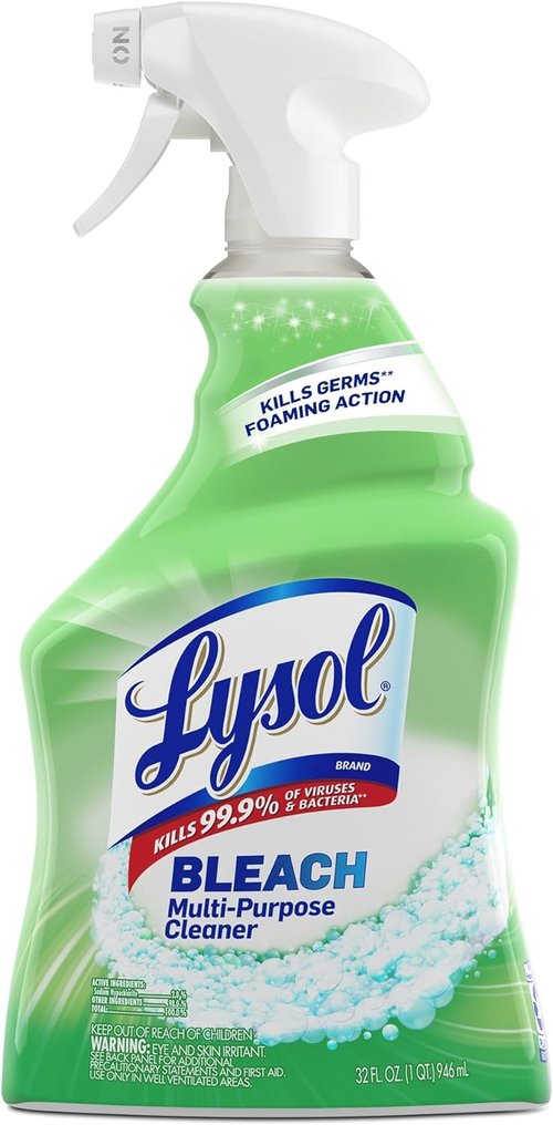 Lysol Multi-Purpose Cleaner - Sanitizing Disinfectant Spray with Bleach | 32oz for Kitchens & Bathrooms