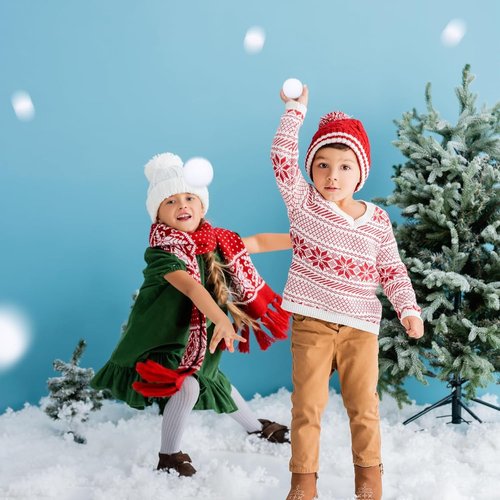 Elcoho 200-Piece 2-Inch Artificial Snow Toy Ball Set - Realistic Plush Toss Balls for Kids | Winter Fun & Decor