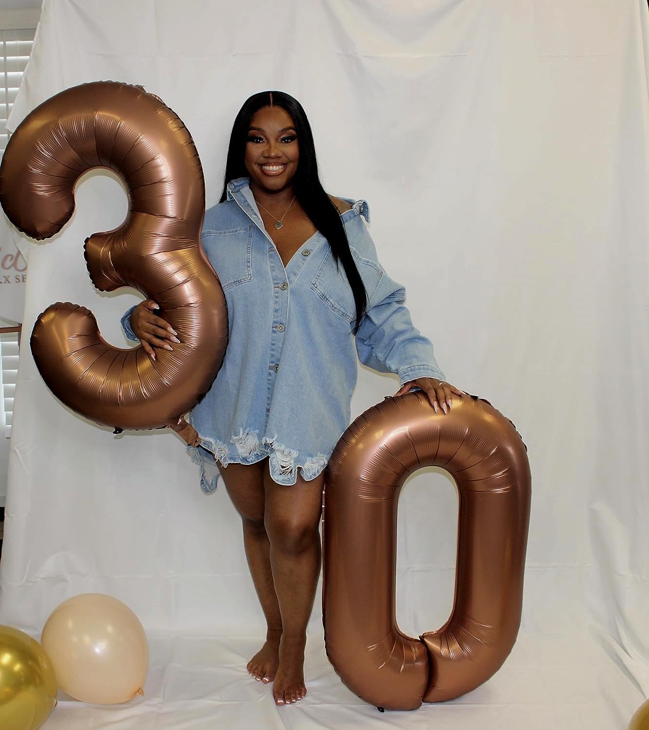 Numbers Balloon - 40 Inch Large Coffee Brown Birthday Decoration for Three Year Old Party