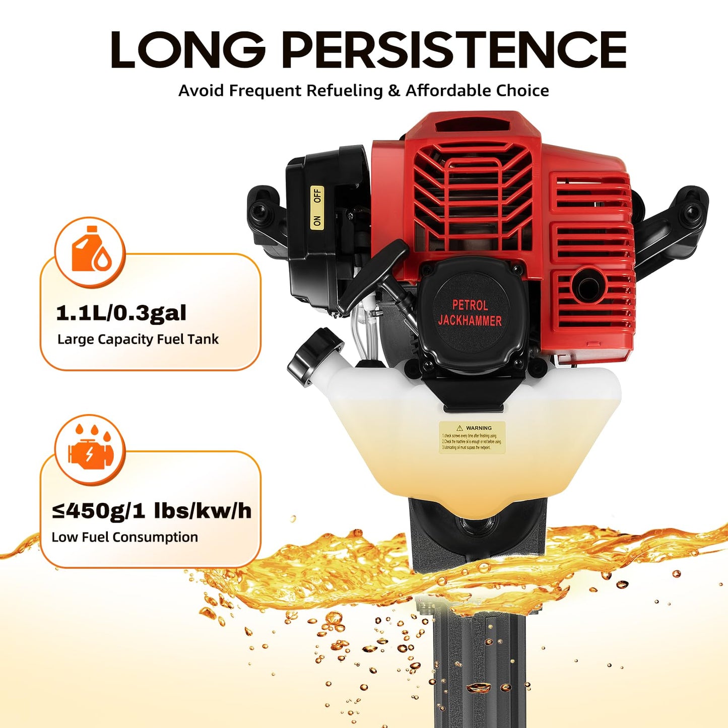 Cbhfmljd 52cc 2 Stroke Portable Tree Digger, Gasoline Excavator Sapling Planting Shovel Rock Portable Drilling Machine,post Hole Digger For Garden Farm And Home Planting Shovel Rock Tool