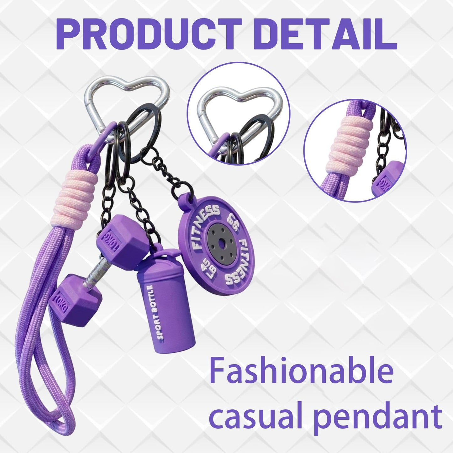 CZFSWT Gym Keychain Set, Fitness Keychain, Gym Accessories for Women Suitable for Fitness Enthusiasts and Organizing Keys
