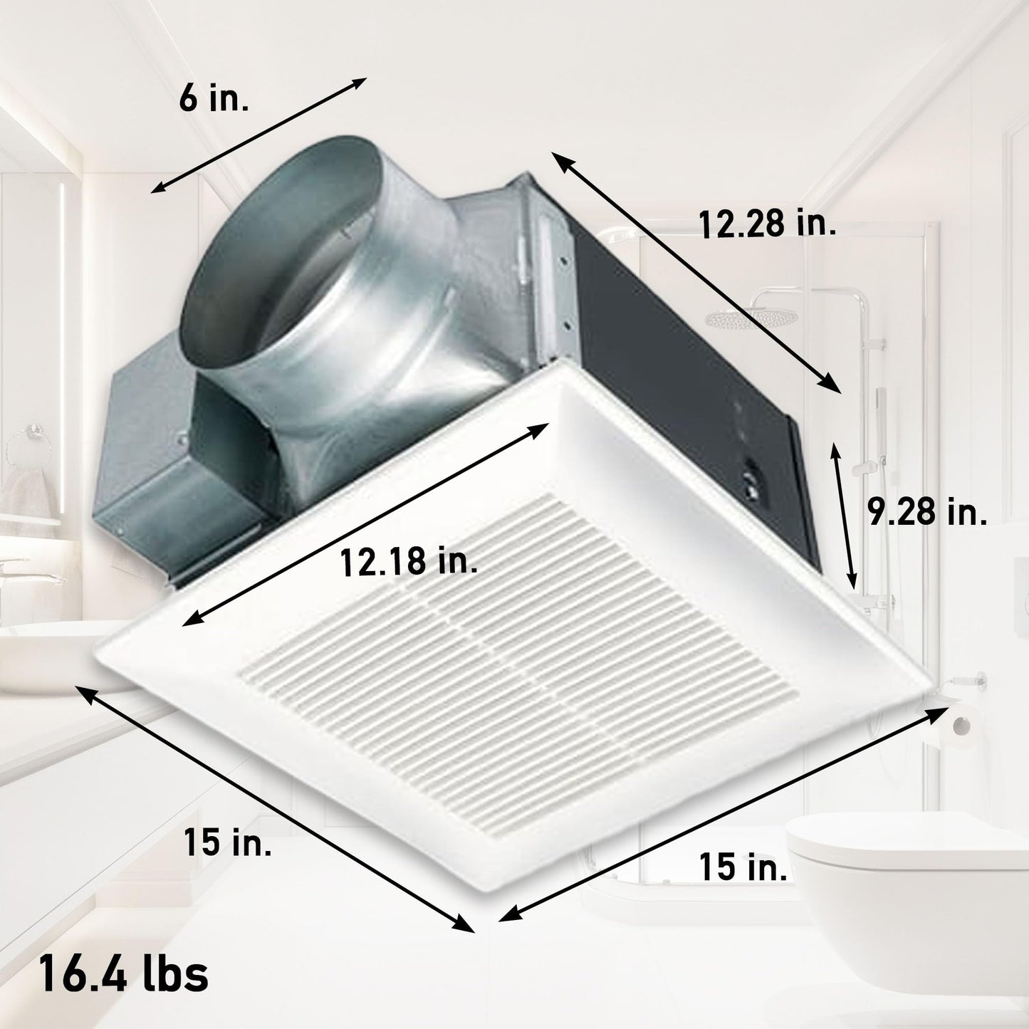 Panasonic WhisperCeiling Bathroom Exhaust Fan, 190 CFM, FV-20VQ3