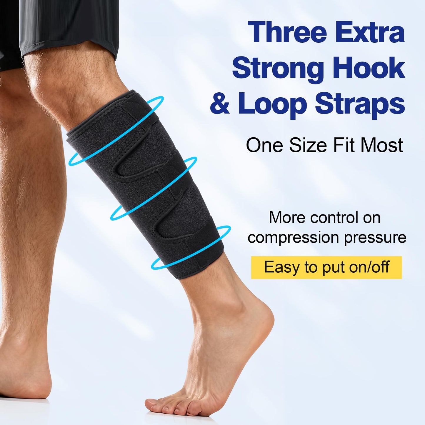 Cozyhealth Neoprene Calf Compression Brace, Adjustable Support Wrap for Muscle Strain, Shin Splints, Swelling Relief, Men and Women