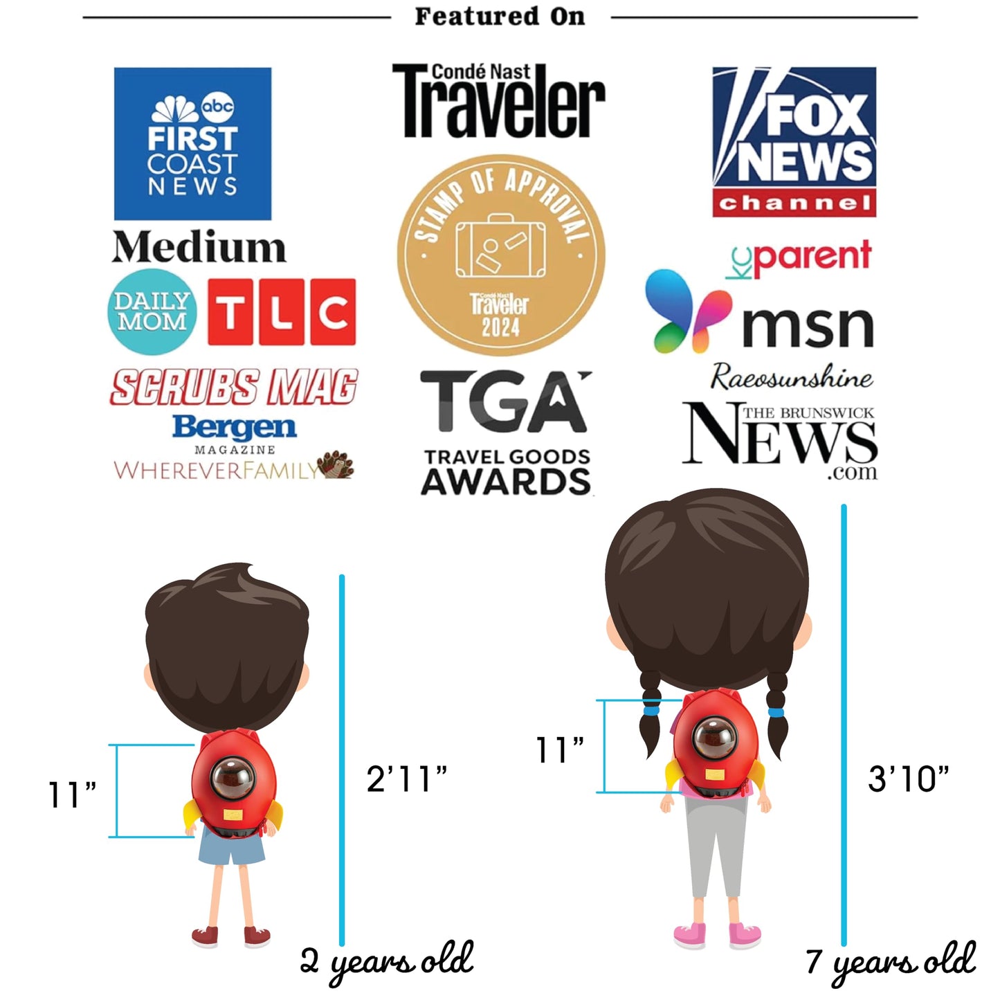 KIDDIETOTES Rocket Backpack for Toddlers, and Children - Perfect for Daycare, Preschool, Kindergarten, and Elementary School