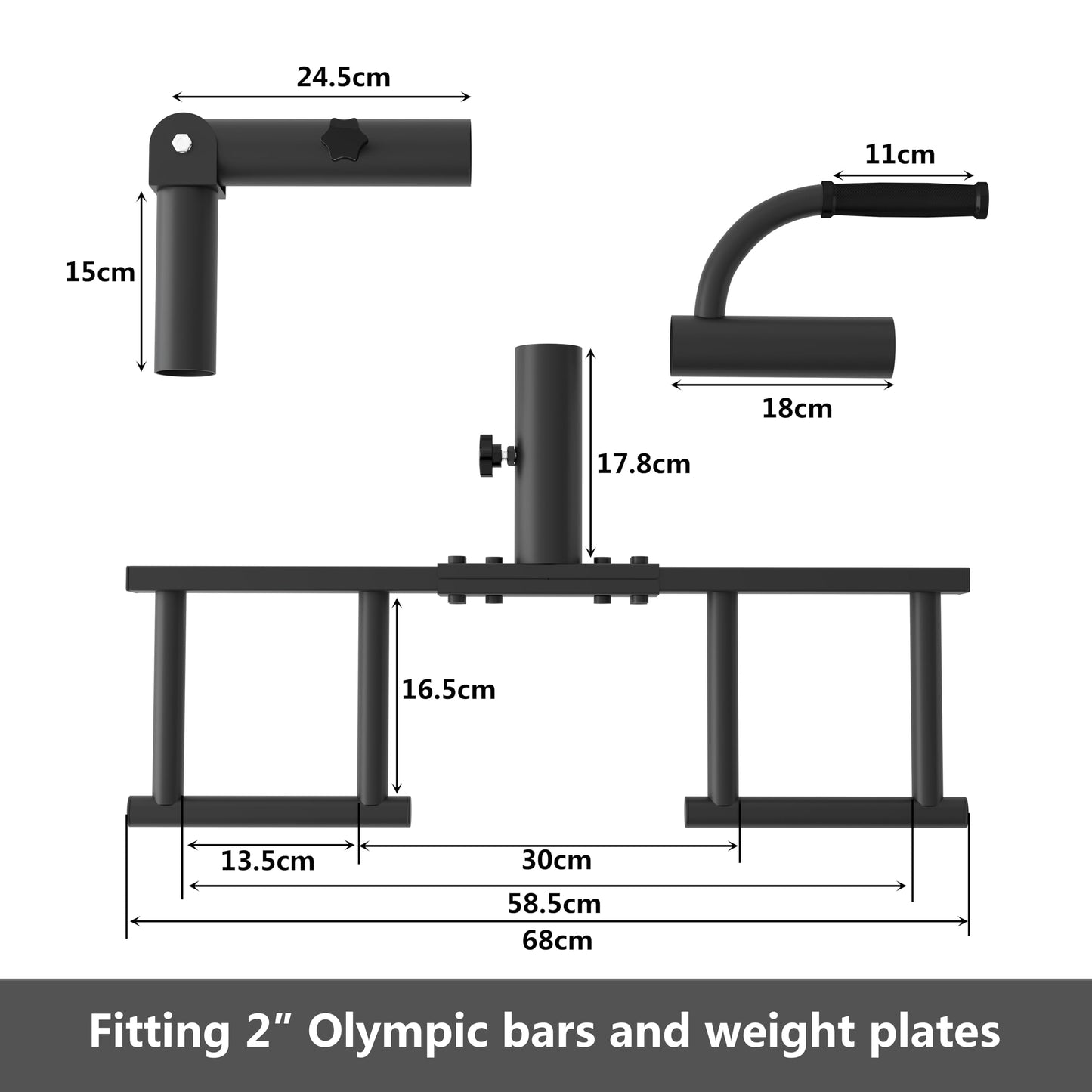 Heavy Duty Landmine Handle Attachment Set T Bar Row Viking Press Attachment for Barbell Workouts Weightlifting Landmine Handle Fits 2-Inch Olympic Barbell Strengthen Back and Core Muscles