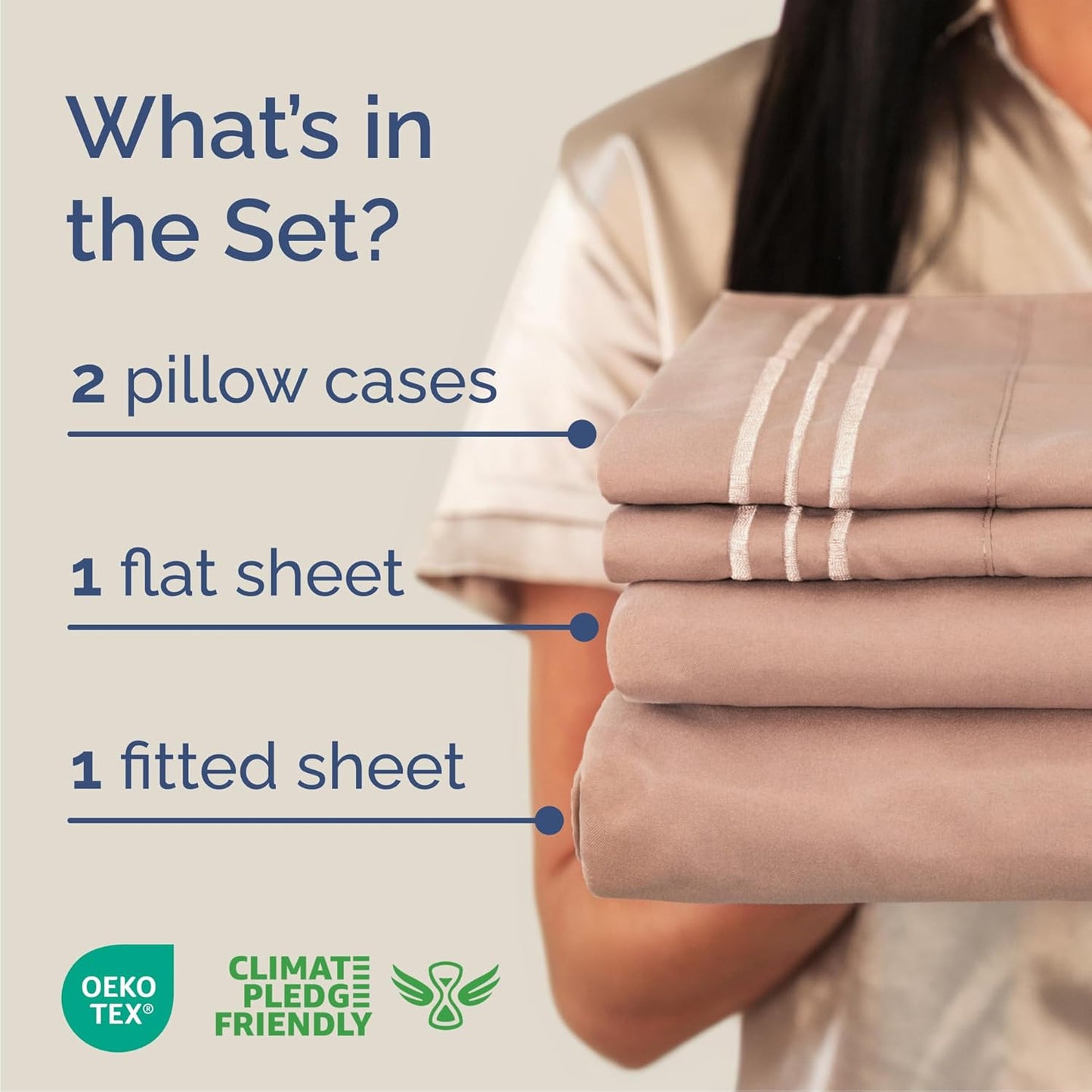 Queen Size 4 Piece Sheet Set - Ultra-Soft & Cooling Hotel Luxury Bedding - Deep Pockets, Wrinkle-Free - Oeko-Tex Certified - Mauve
