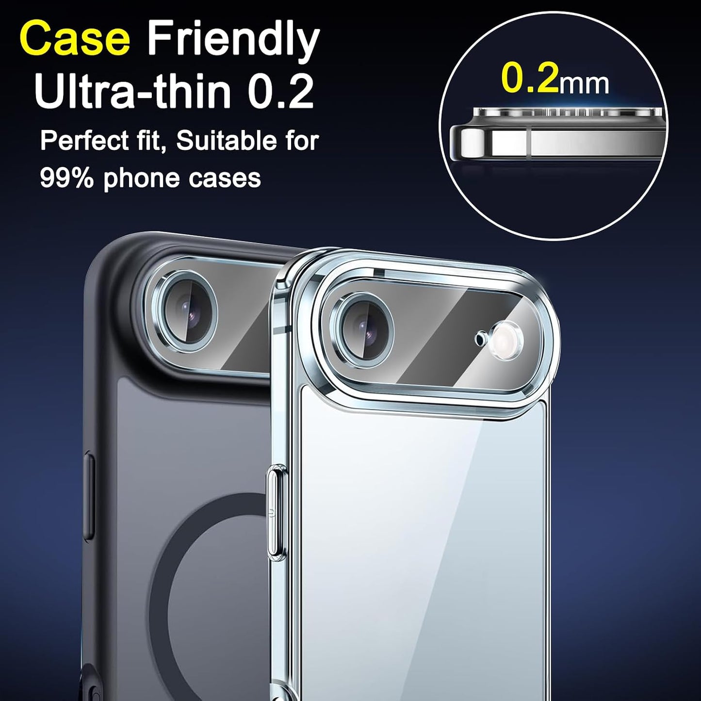 6 Pack 9H+ 17 Ferilinso Camera Lens Protector for iPhone Air Accessories, Phone Case Friendly, Air Tempered Glass