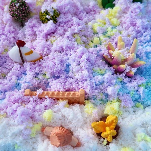 GushySnow® Latex Sensory Bin Filler - Bulk Fake Snow Play Sand for Preschool Classroom | White
