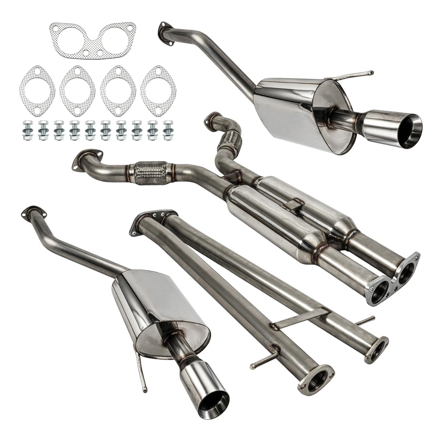 PHILTOP Cat-Back System, Stainless Steel Cat Back Exhaust System Fit for 2009-2013 INFINITI G37 V6 3.7L