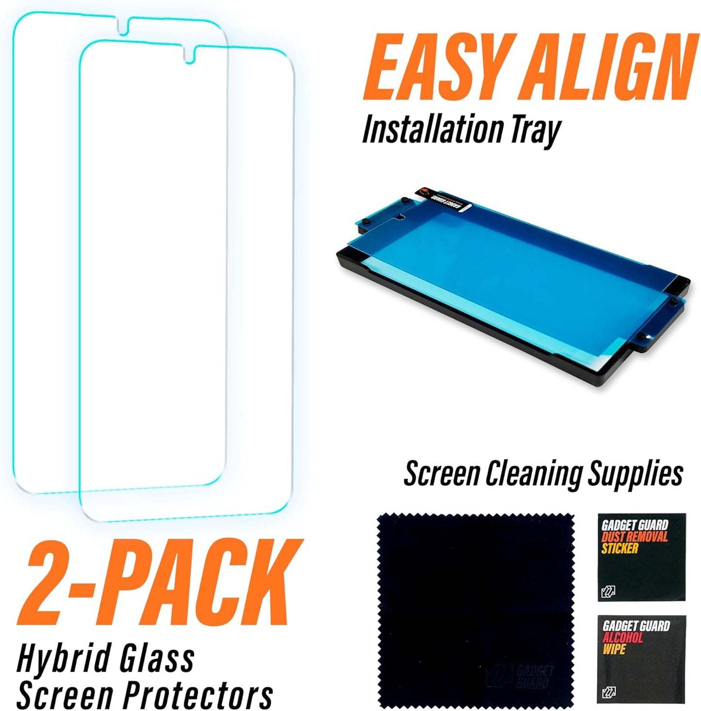 2 pack S24+), Gadget Guard Hybrid Glass Pro-Active - Screen Protector (Samsung Galaxy Clear