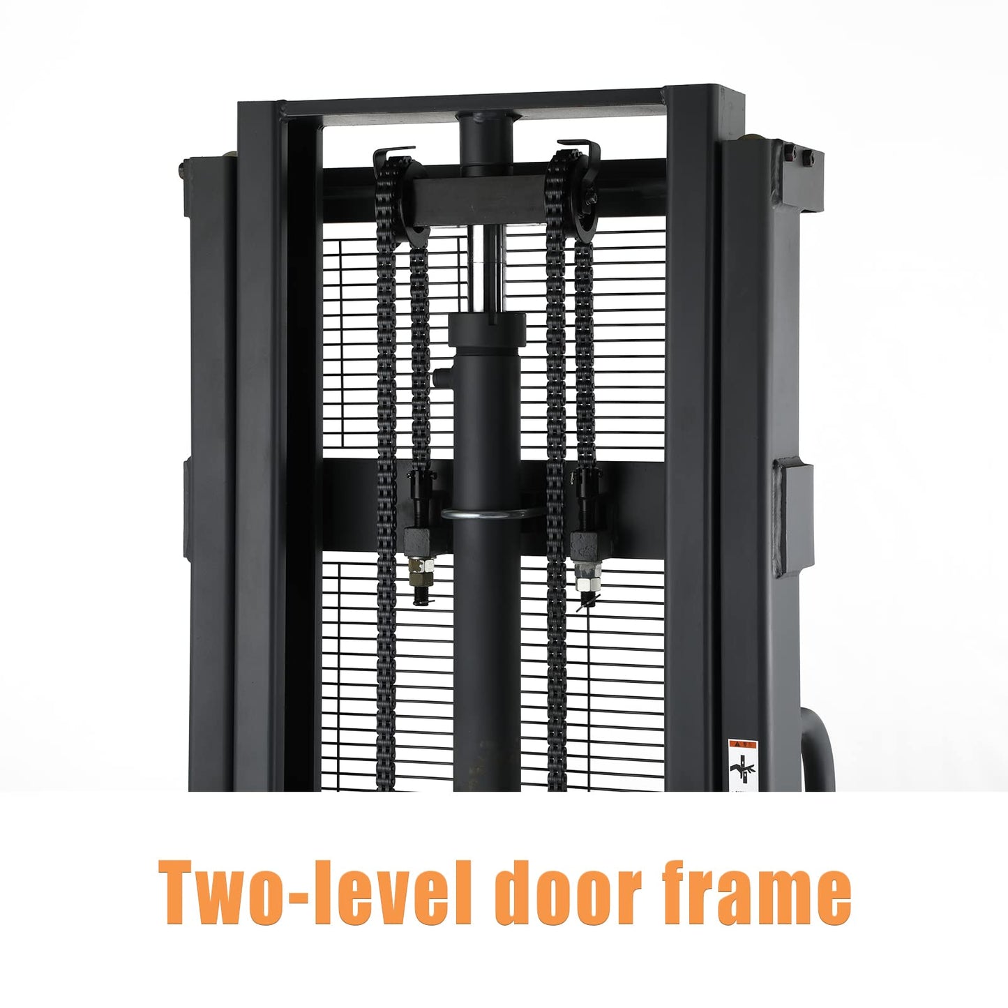 APOLLO Semi Electric Pallet Stacker Economy Hand Pallet Lift Stacker Forklift with Straddle Legs 3300lbs Capactiy 98" Lifting Height