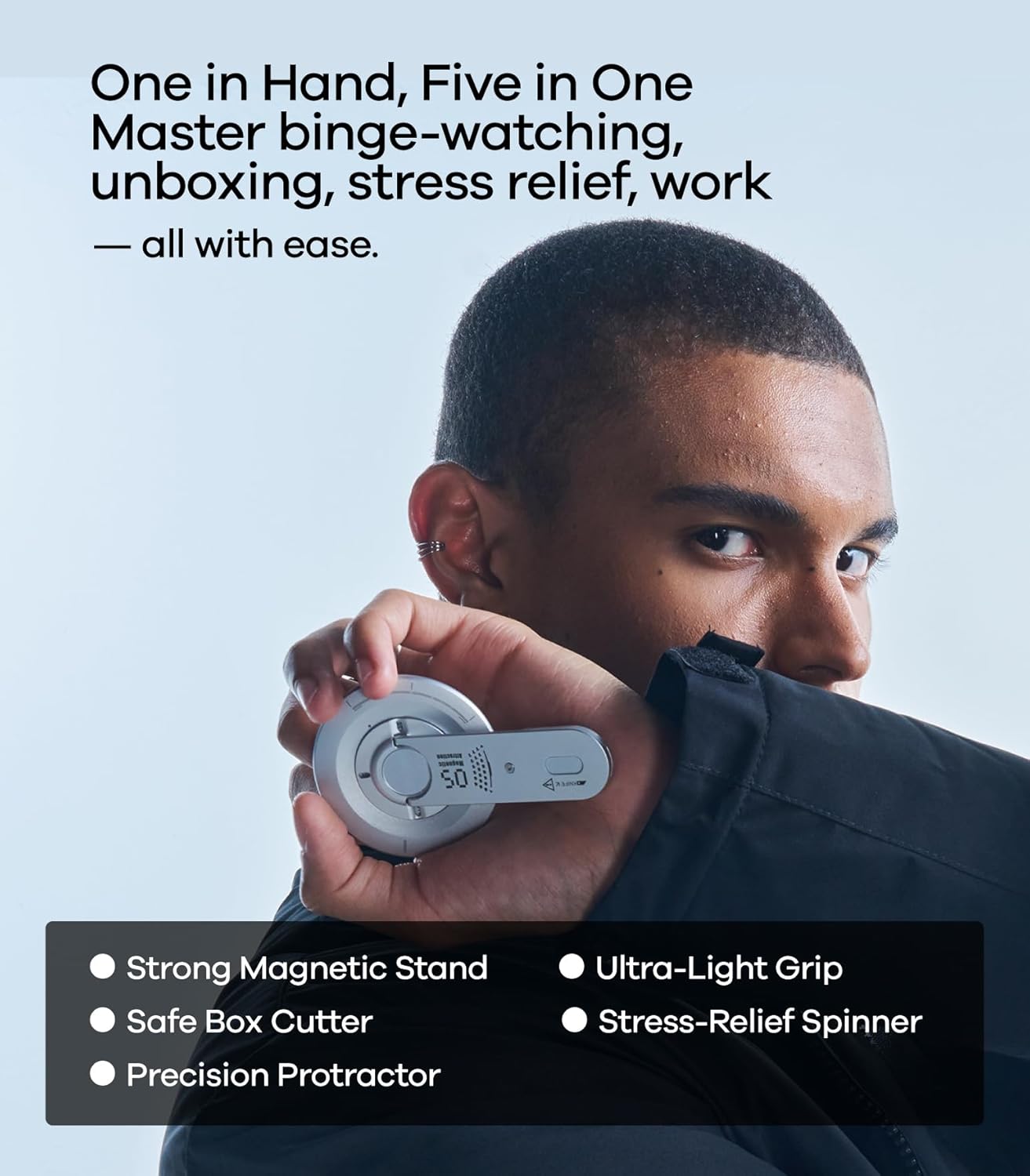 Aulumu G05 Air for MagSafe Grip Stand | Rotation Angle Adjustment | Aluminium Alloy Ultra Light & Ultra Thin | with Box
