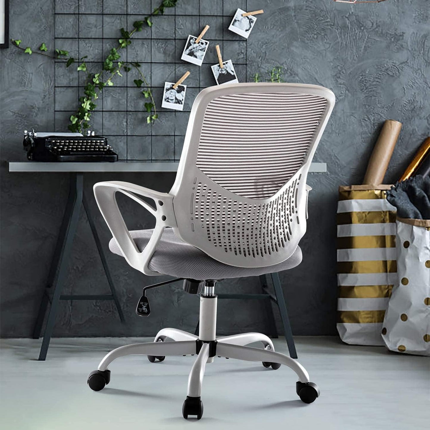 Regine Switzerland Ergonomic Office Chair - Adjustable Rolling Mesh Design with Lumbar Support | Modern Mid Back
