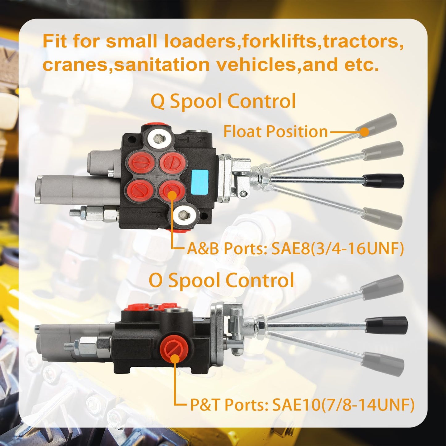 ‎JAHEZYAN Hydraulic Control Valve with Float, 2 Spool 11GPM Hydraulic Directional Valve for Log Splitters, Tractors Loaders
