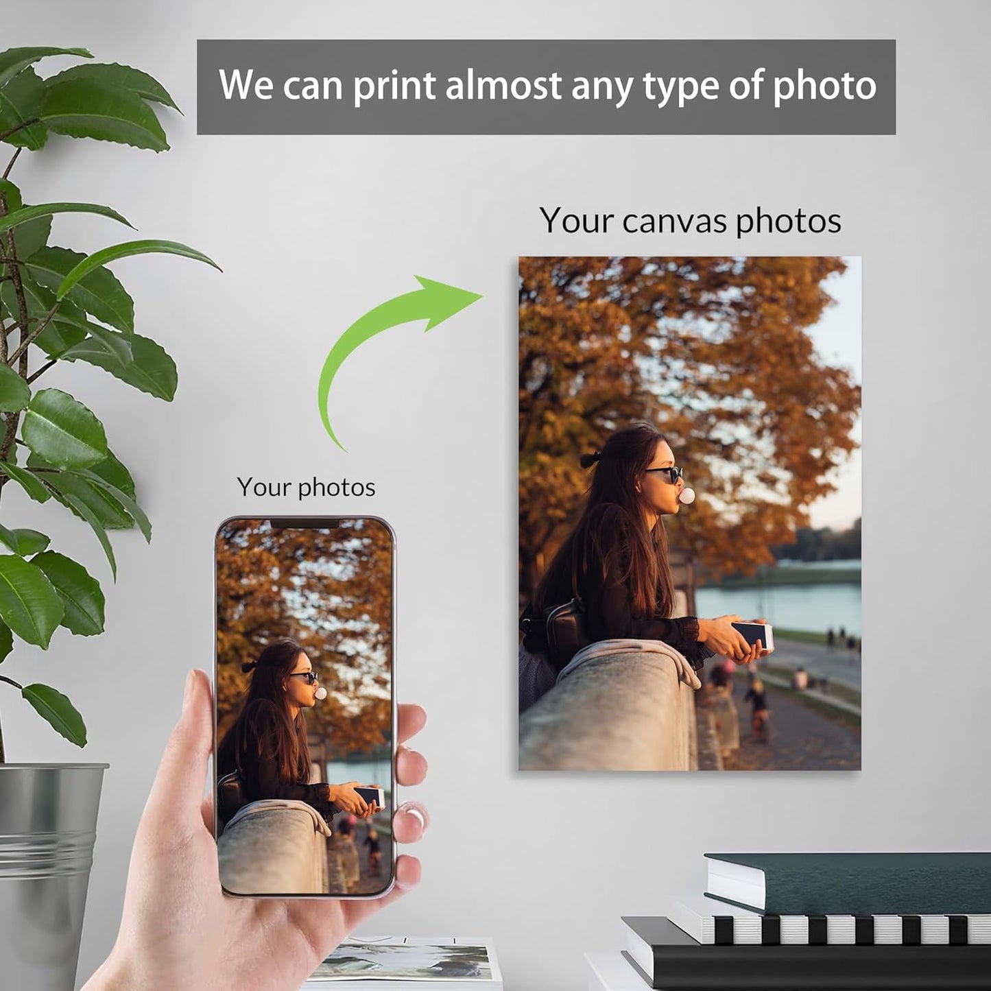 Skiennix Personalized Custom 24x36 Poster - Upload Your Photo for Unique Canvas Wall Art