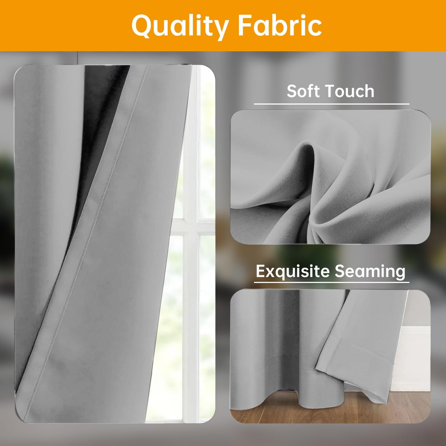 Room Divider Curtains Flexible Ceiling Tracks set Curtain track Ceiling Mount Blackout Curtain for Living Room Bedroom Ceiling Curtain Rod Privacy Dividers Panel W180xH108 Light Grey Drape&Black rail