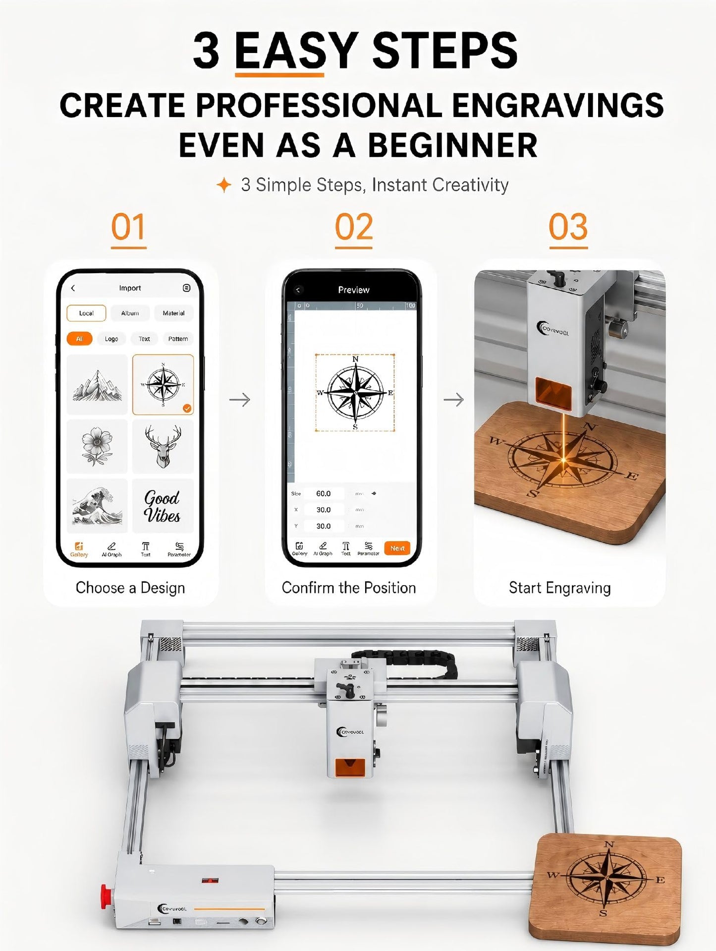 Carverall X1/JL9 20W Laser Engraver and Cutter with Air Assist, Laser Engraving Machine for Wood Metal Acrylic Glass Stone, Powerful DIY CNC Laser Cutter 11.8" x 11.8" 20000mW Class1