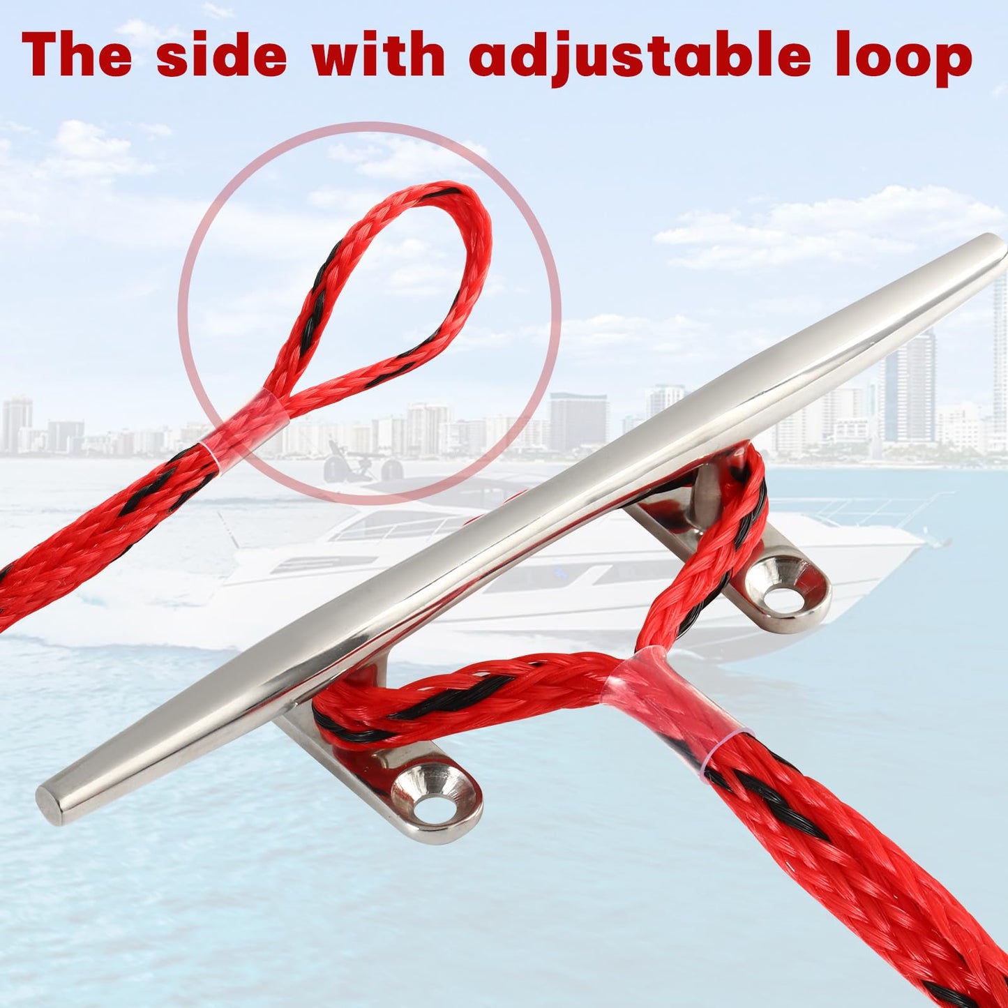 Bungee Dock Lines for Boats Boat Dock Lines Boat Ropes for Docking with Loop Shock Bungee Docking Rope for Boat Kayak Jet Ski Pontoon,Jon Boat,Bass Boat,Fishing Boat,Kayak 4 FT 4 Pack Red&Black