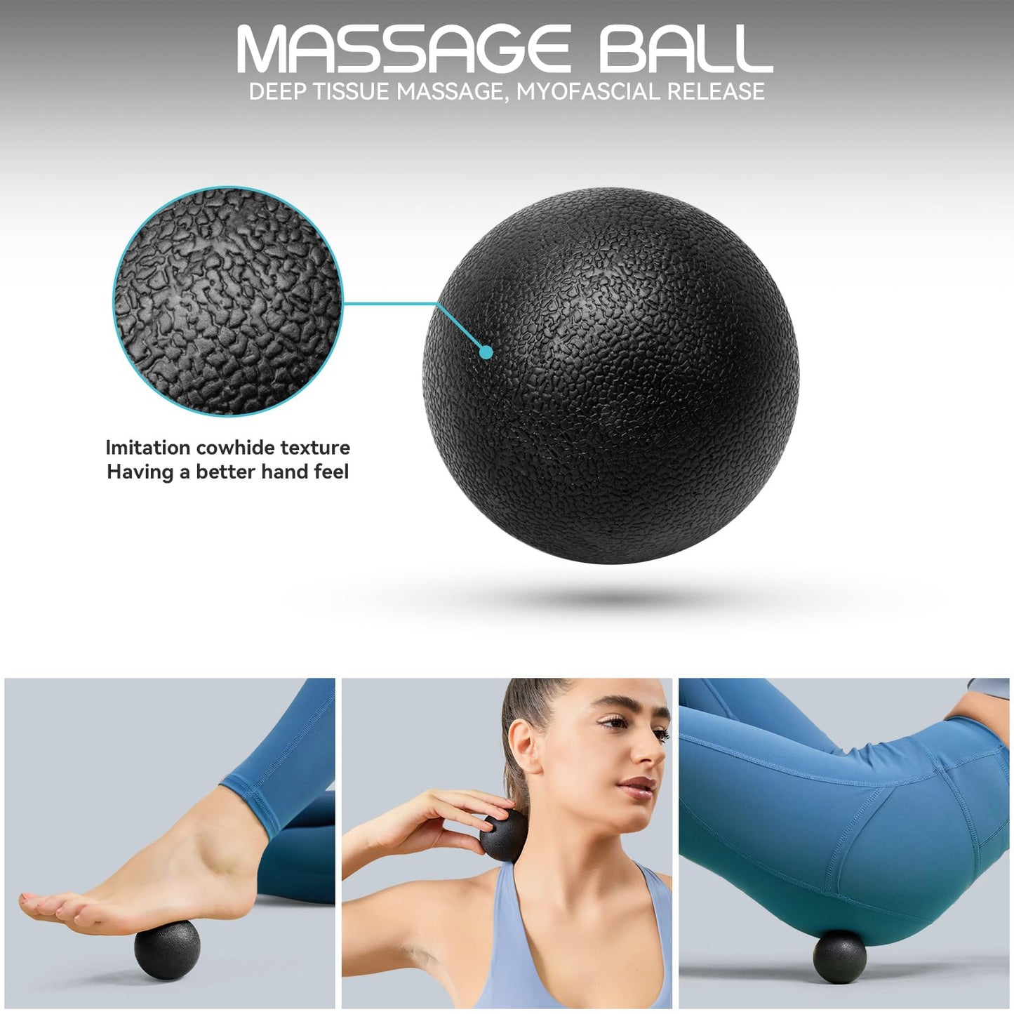 Krightlink 5-in-1 Foam Roller Set, Massage Roller Stick, Massage Ball, Resistance Band for Deep Muscle Massage, Trigger Point Release, Pilates, Yoga (Black-18(5 in 1))