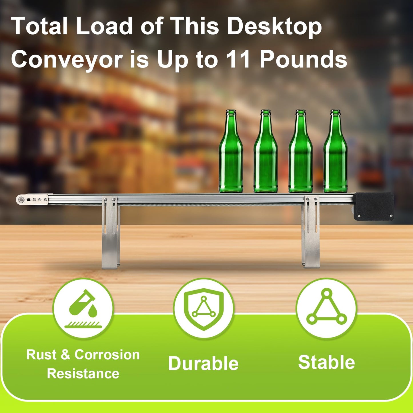 Belt Conveyor 39 inch, Ddjustable-Speed Small Conveyor Belt, Desktop PVC Bonveyor Belt with Built-in sensors, Easy to Assemble, 39 inch Conveyor Velt for Production Lines, Laboratories, Homes