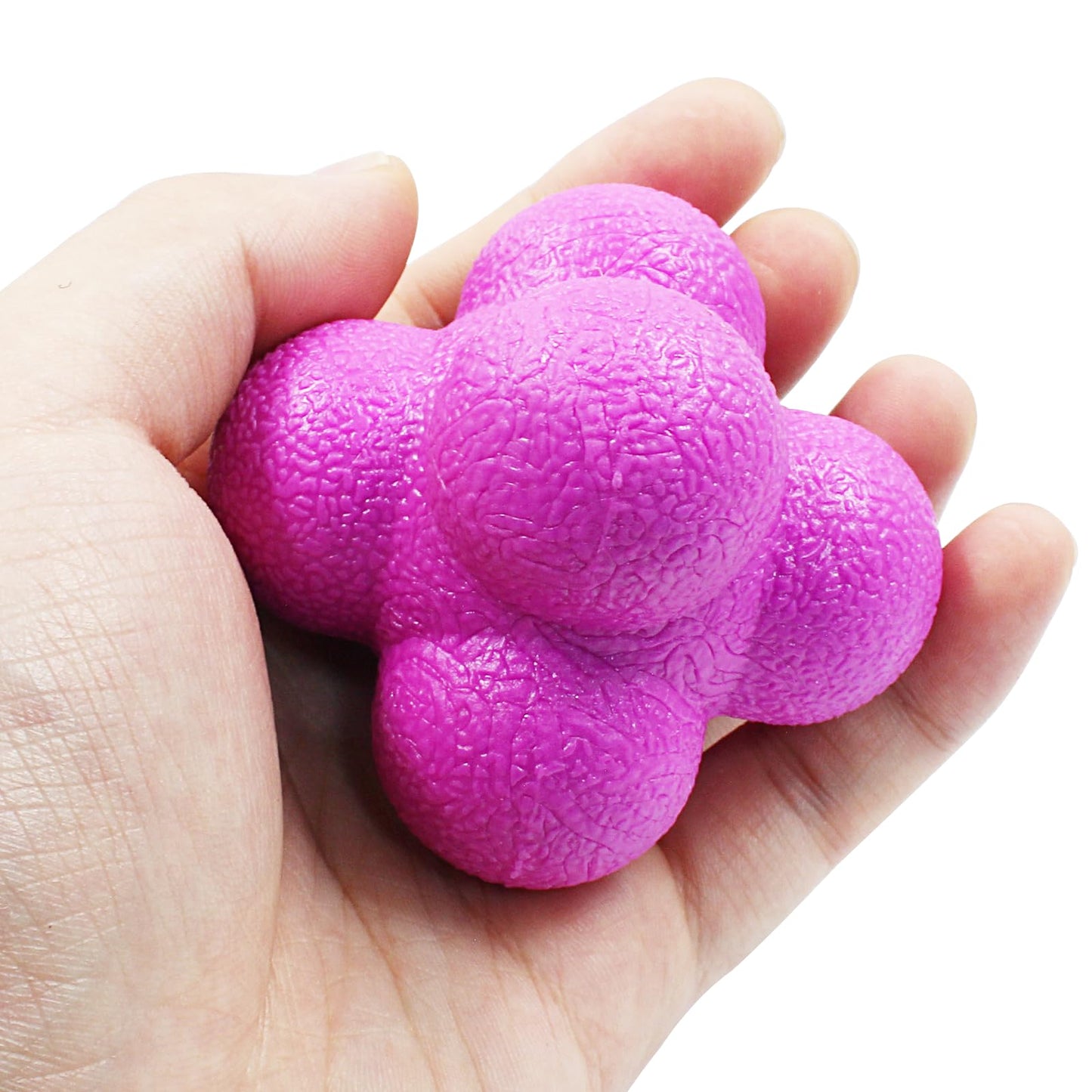 Coufce 2 Pack Reaction Balls Agility Training Ball Hand Eye Coordination Training Sports Reaction Speed Multiside Reaction Ball（Pink and Purple）