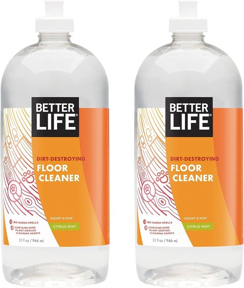 Better Life Floor Cleaner - Multipurpose Liquid Cleaner for Wood, Tile & Laminate - Citrus Mint, 32 Fl Oz (Pack of 2)