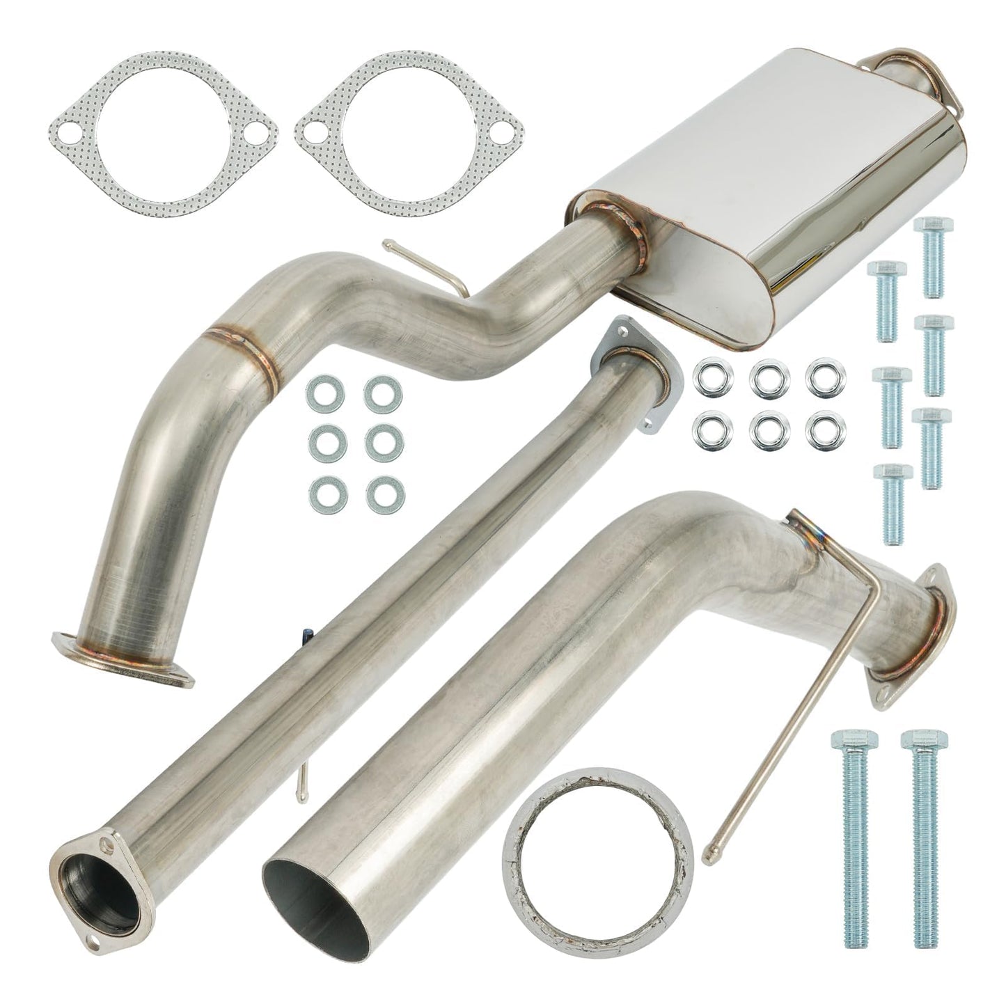KAX Stainless Steel Cat Back Exhaust System Replacement for 2000-2005 Chevrolet Suburban 1500, 2006 Suburban 1500 V 5.3L, 2001-2006 GMC Yukon XL 1500 V 5.3L, 2000 Yukon XL 1500