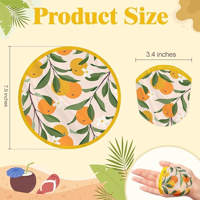 Mototo Foldable Flying Disc Fans, 30PCS Foldable Disc Fan 8 Inch Pop up Round Collapsible Hand Fan Bulk with Pouch for Women Purse Travel Beach Game Wedding Party Favor Decoration, 6 Abstract Style