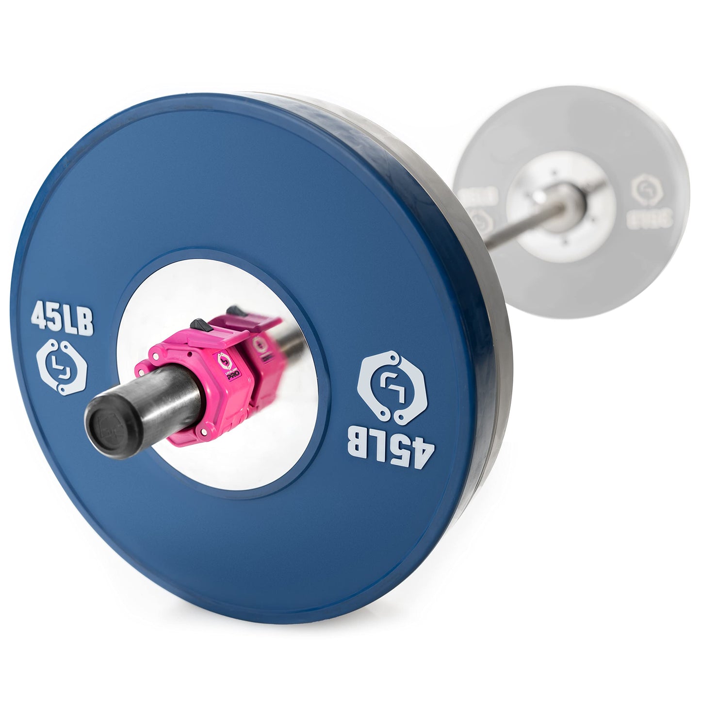 Lock-Jaw PRO 2 Barbell Collars Olympic Barbell Clamps 2 Pcs – Heavy Duty Bar Clamps for 2” & 50mm Olympic Bars – Secure Weight Bar Clamps for Strength Training & Home Gym Accessories – Pink
