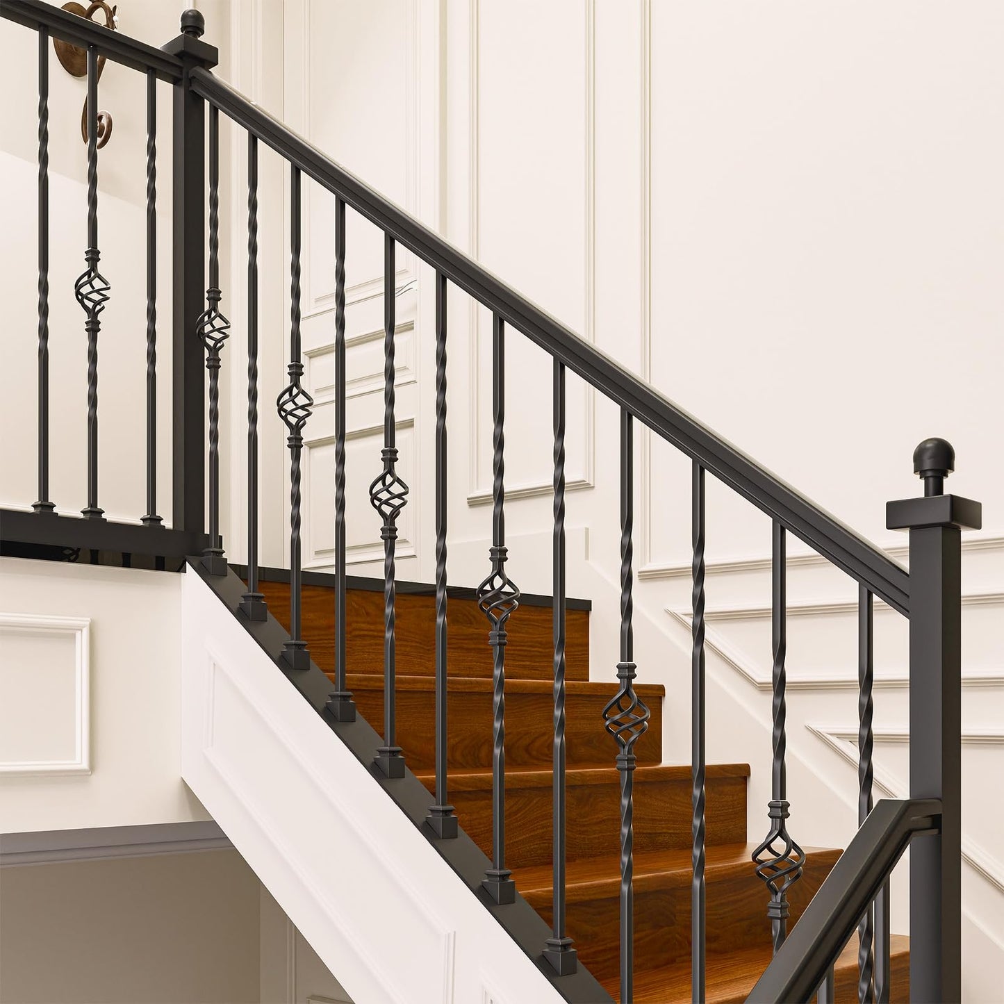 Baluster Screw Connectors, 30Pack Adjustable Height and Angle Stainless Steel Connectors with Angled Baluster Shoes for Easy Installation of 1/2" Deck Stair Hollow Metal Balusters