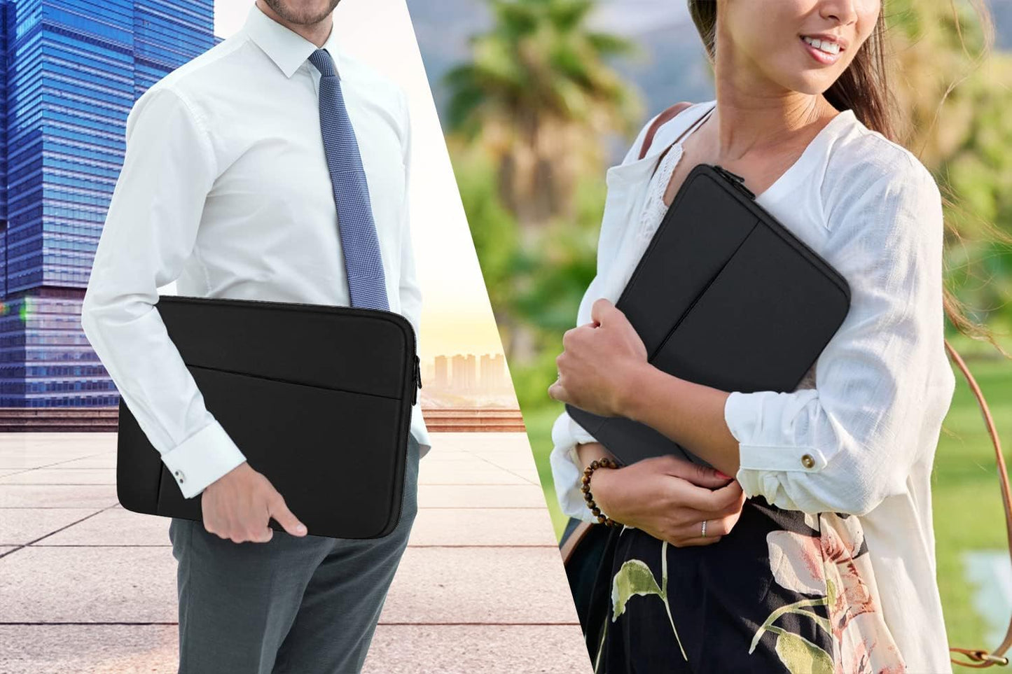 BOOEUDI 15.6 inch, 15.6 inch Laptop Case Sleeve Durable Shockproof Protective Computer Carrying Cover with Front