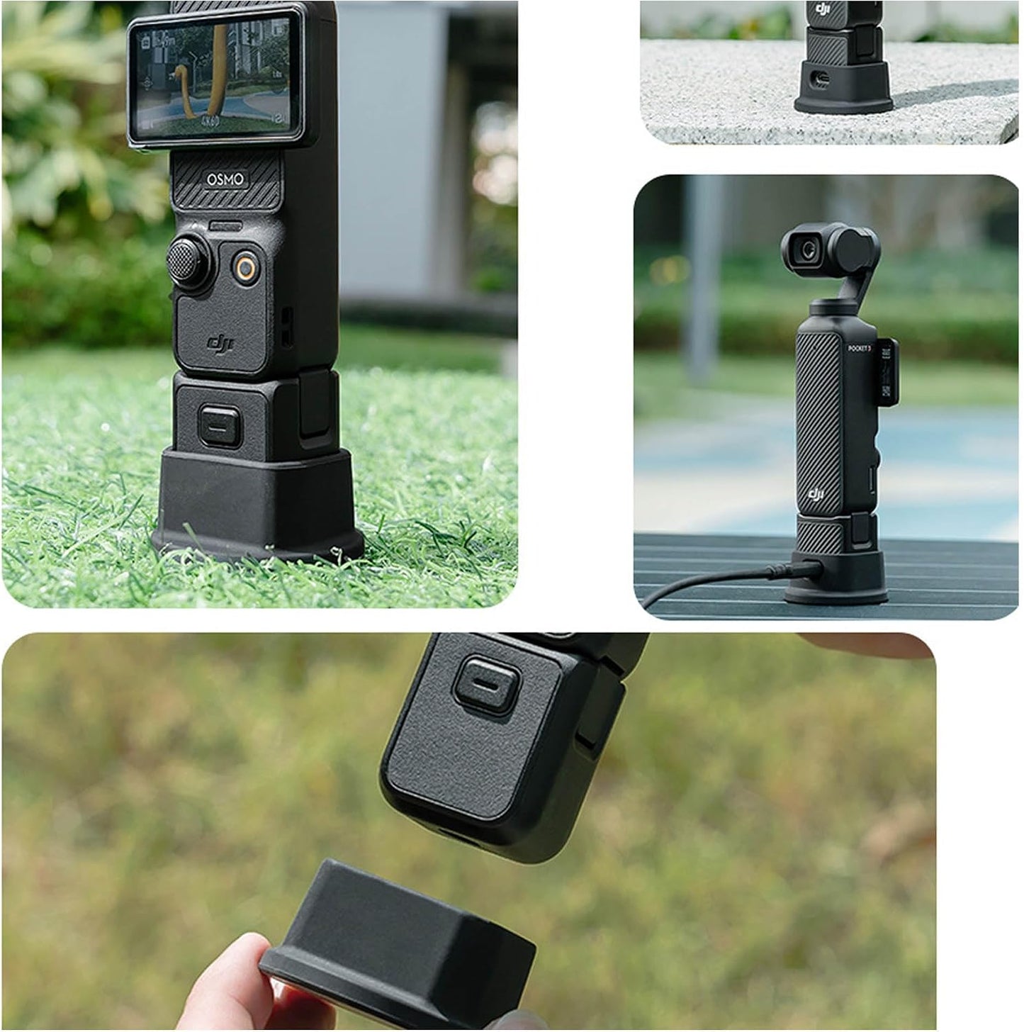 Little Syohe 3, 3 Silicone Non-Slip Desktop Mount Stand for DJI Osmo Pocket Lightweight and Compact OSMO Pocket