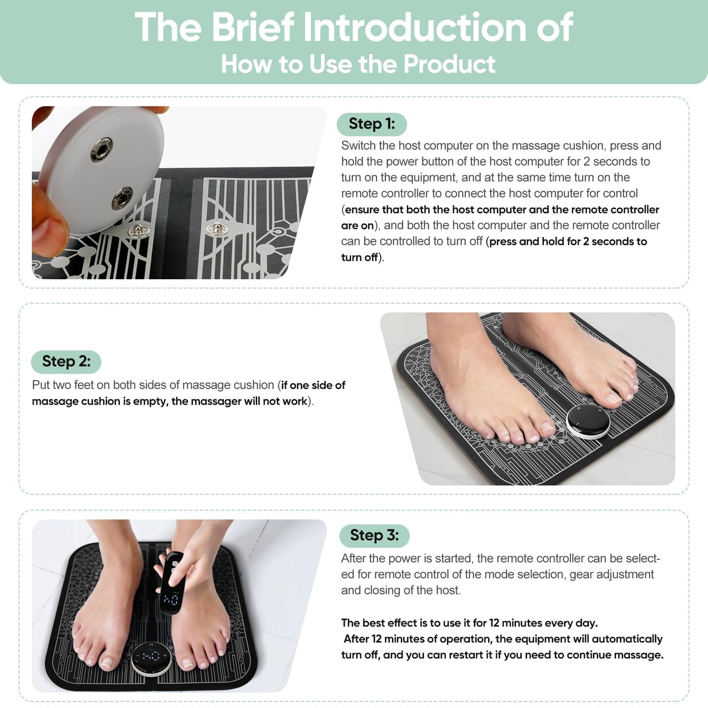 VFU Transcutaneous Electrical Nerve Stimulator for Pain Relief, EMS Foot Massager for Increase Local Blood Circulation,EMS Foot Stimulator Temporarily Reduce Lower Extremity Pain.