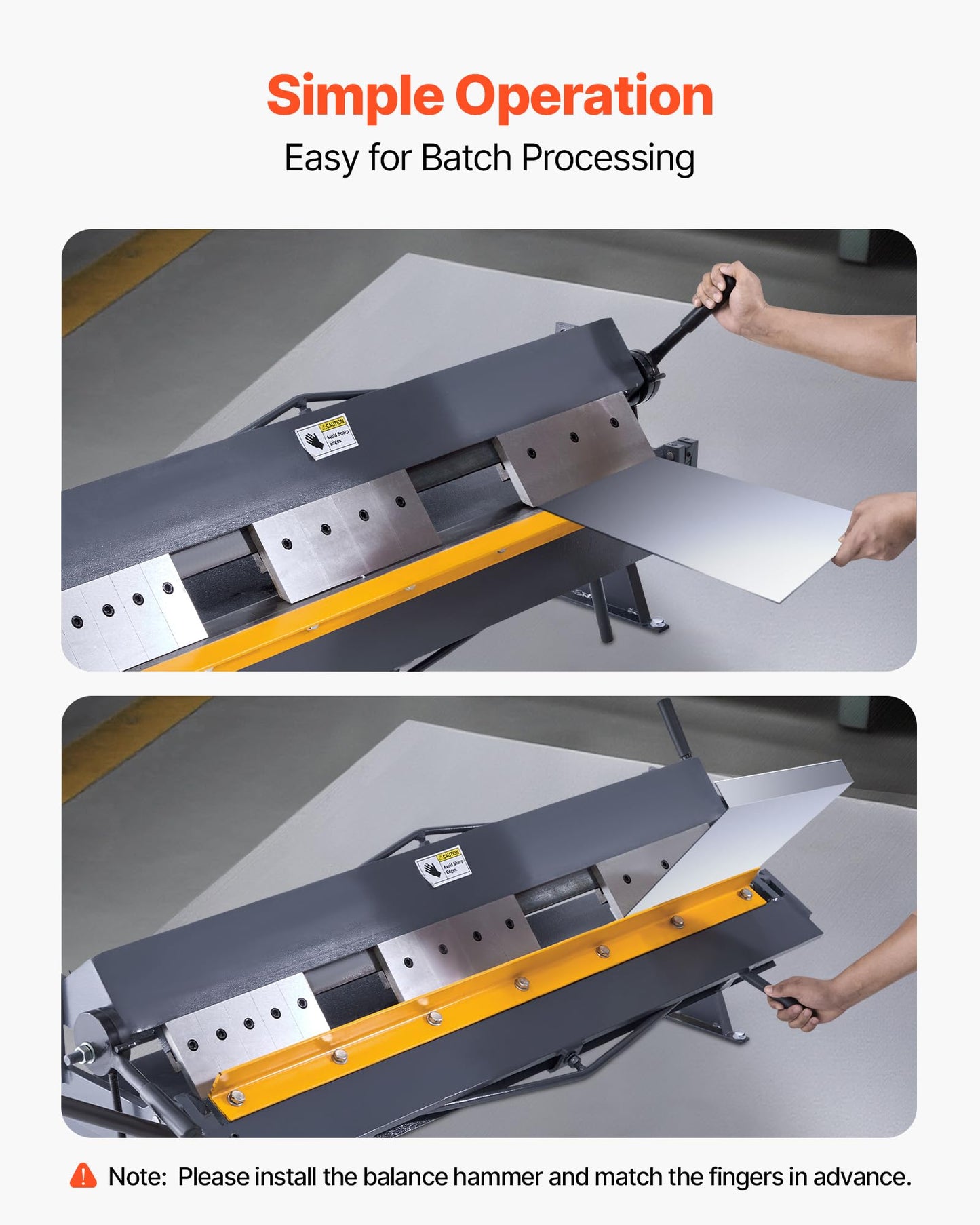 VEVOR Box and Pan Brake, 50 in Sheet Metal Bending Brake,16-Gauge Mild Steel Capacity, 0-135 Degree Adjustable, Metal Bender Machine with 16 Fingers, Heavy-Duty Aluminum Folder for Precise Bending