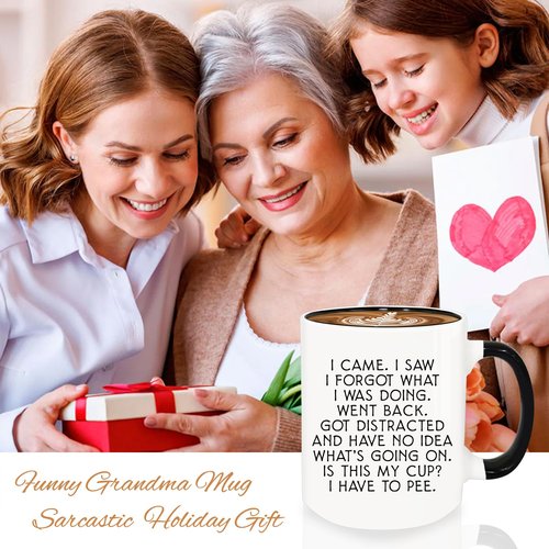 MQPPKJ I Came I Saw I Forgot Funny Coffee Mug 12oz, Birthday Gifts for Women Men, Gag Gifts Novelty Adult for Grandma Grandpa Mom Dad Gift Mothers Day Fathers Day Christmas