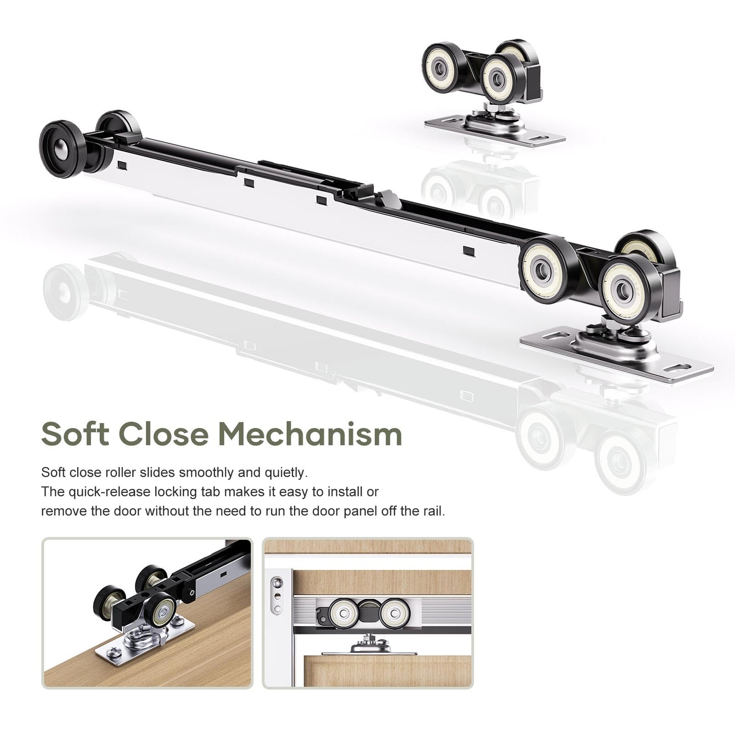 EaseLife 48x80in Pocket Door Frame Kit with Two-Way Soft Close Mechanism for 2X4 Studs Wall,Sliding Hardware for 24"-48" Wide Door,Aluminum,Slide Smoothly Quietly,Easy Install,No Door (48in x 80in)