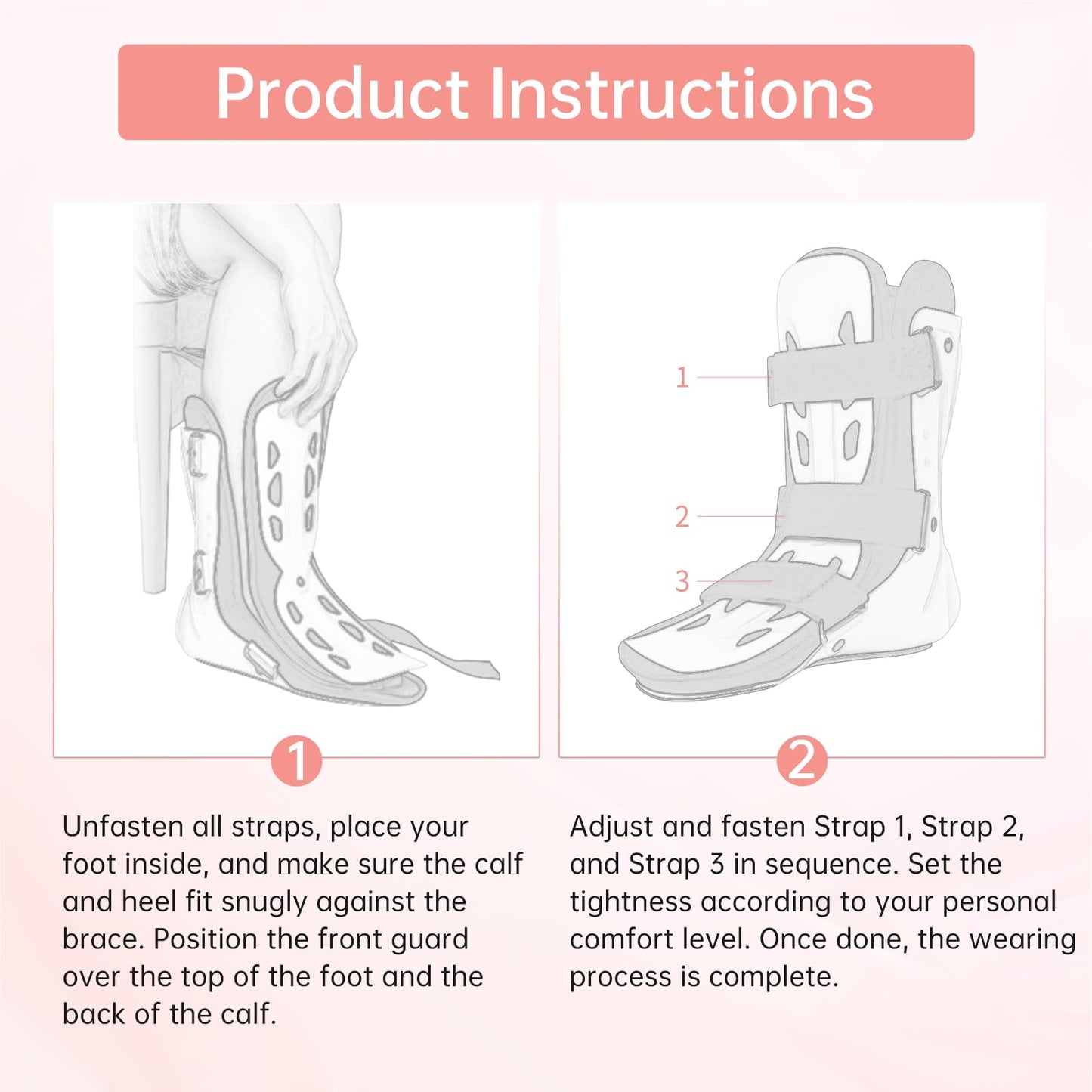 Oneweijie Medical Boots, Ankle Sprain Correction Boots, Ankle Sprain Braces, Adjustable Splints, Walking Boots,Detachable Linings(Short-Right)
