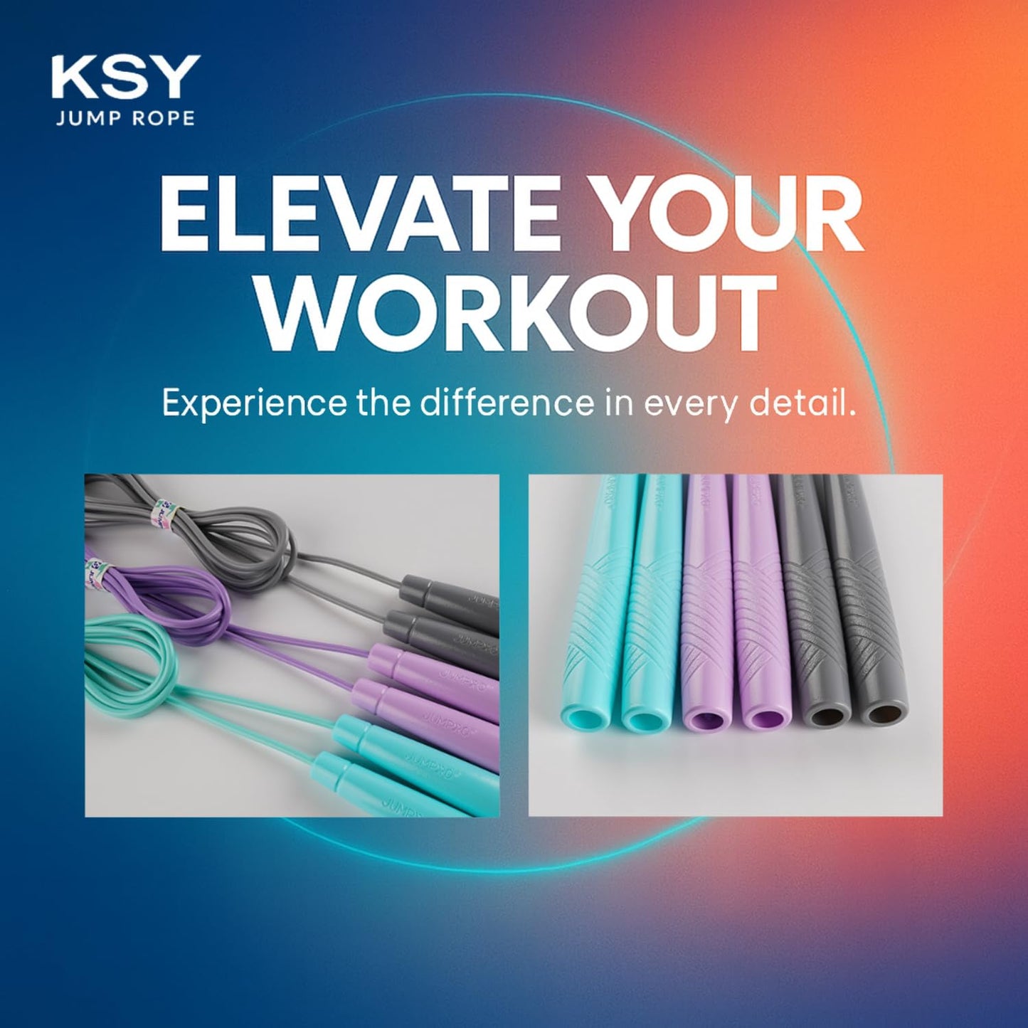 KSY Fit Jump Rope (J-240, Purple) – Everyday Fitness Rope for Women | Lightweight, Smooth KR PVC Cable, Soft-Grip Handles for Home Cardio | Made in Korea