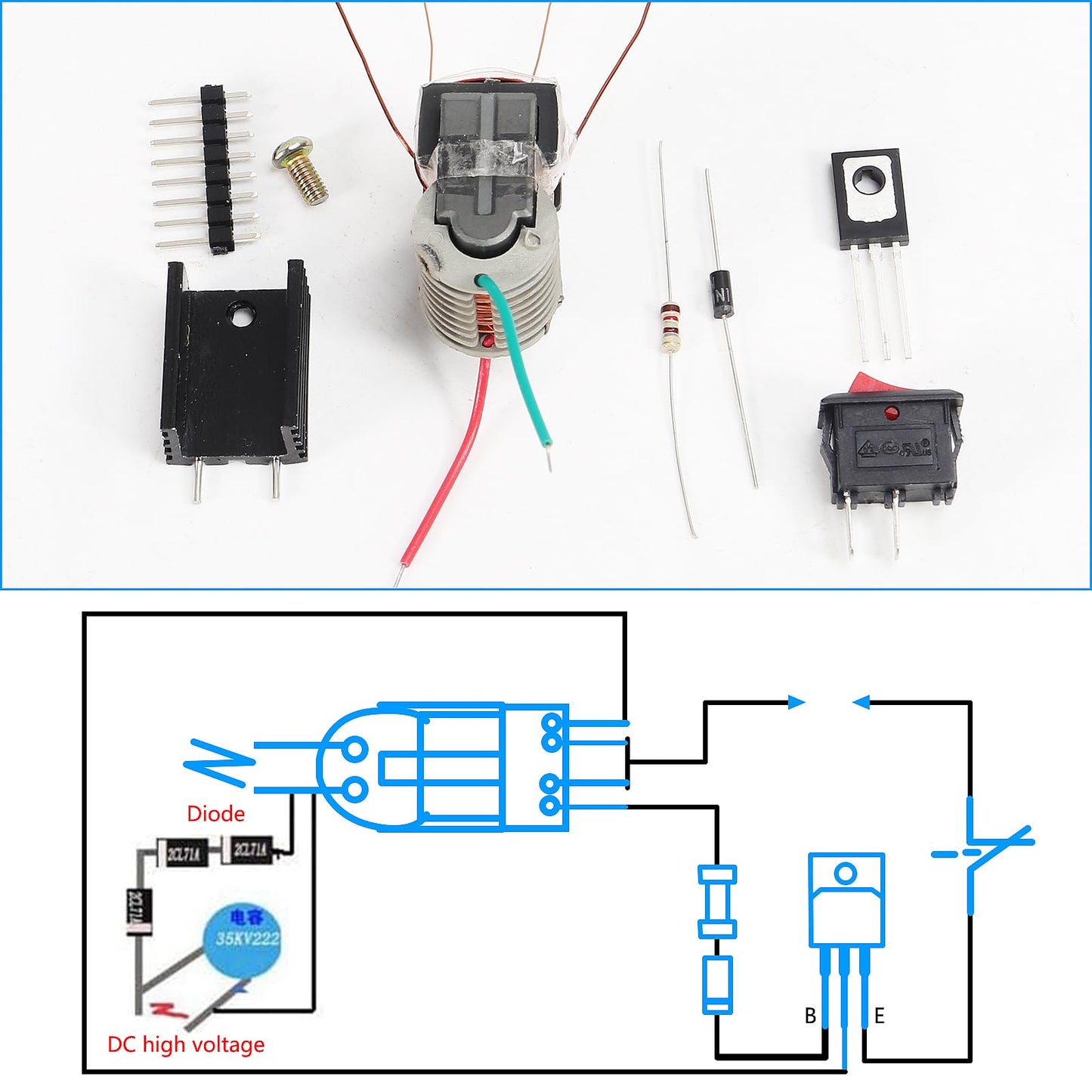 AEDIKO 5 Sets High Voltage Generator 15KV High Voltage Generator Inverter Arc Igniter Coil Module Disassembled Parts (5 Sets)