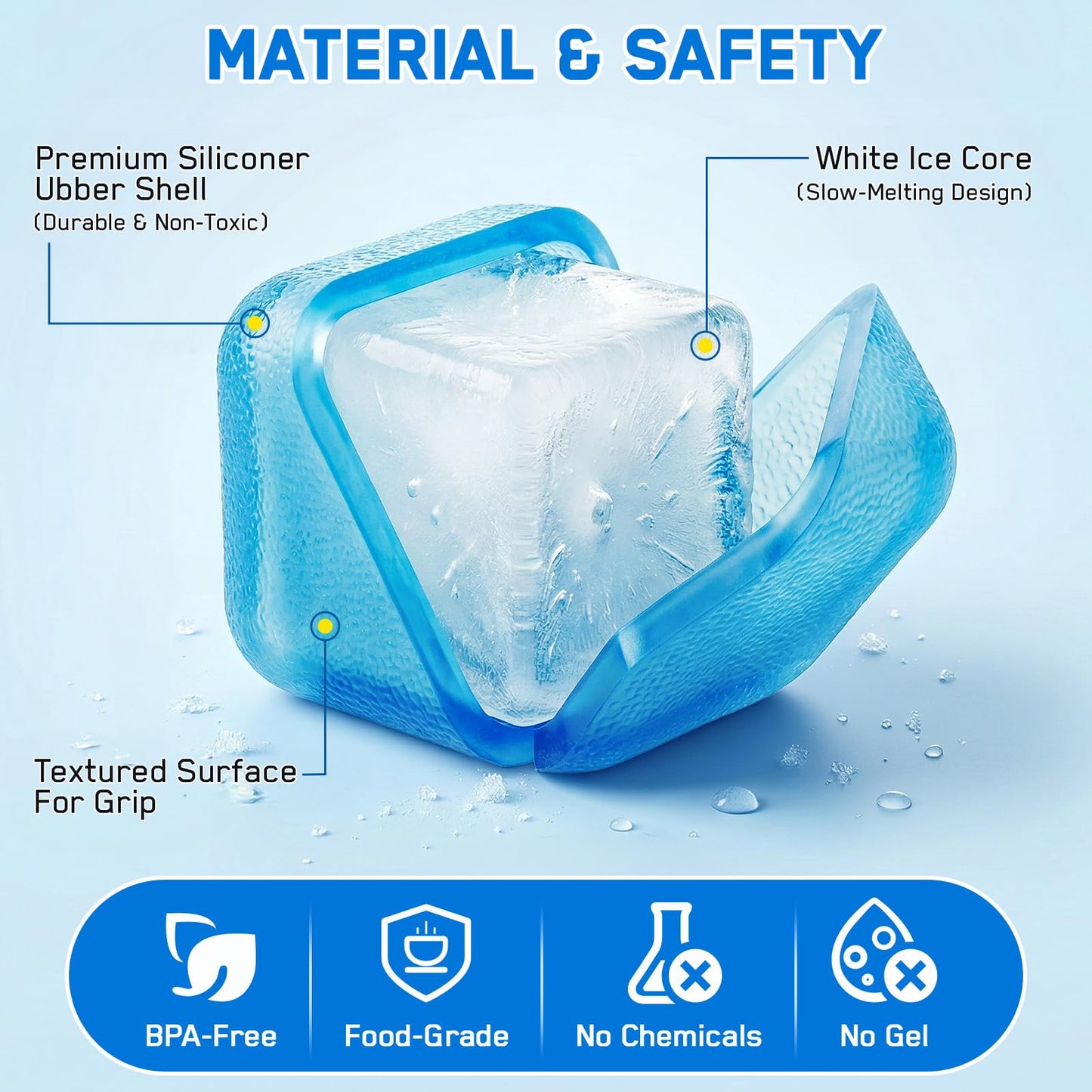 400 Pack Reusable Ice Cubes for Coolers Drinks, BPA-Free Plastic Cubed Ice Packs for Lunch Boxes, Non-Diluting Refreezable for Outdoor Ice Bath Whiskey Coffee Bars Party Camping