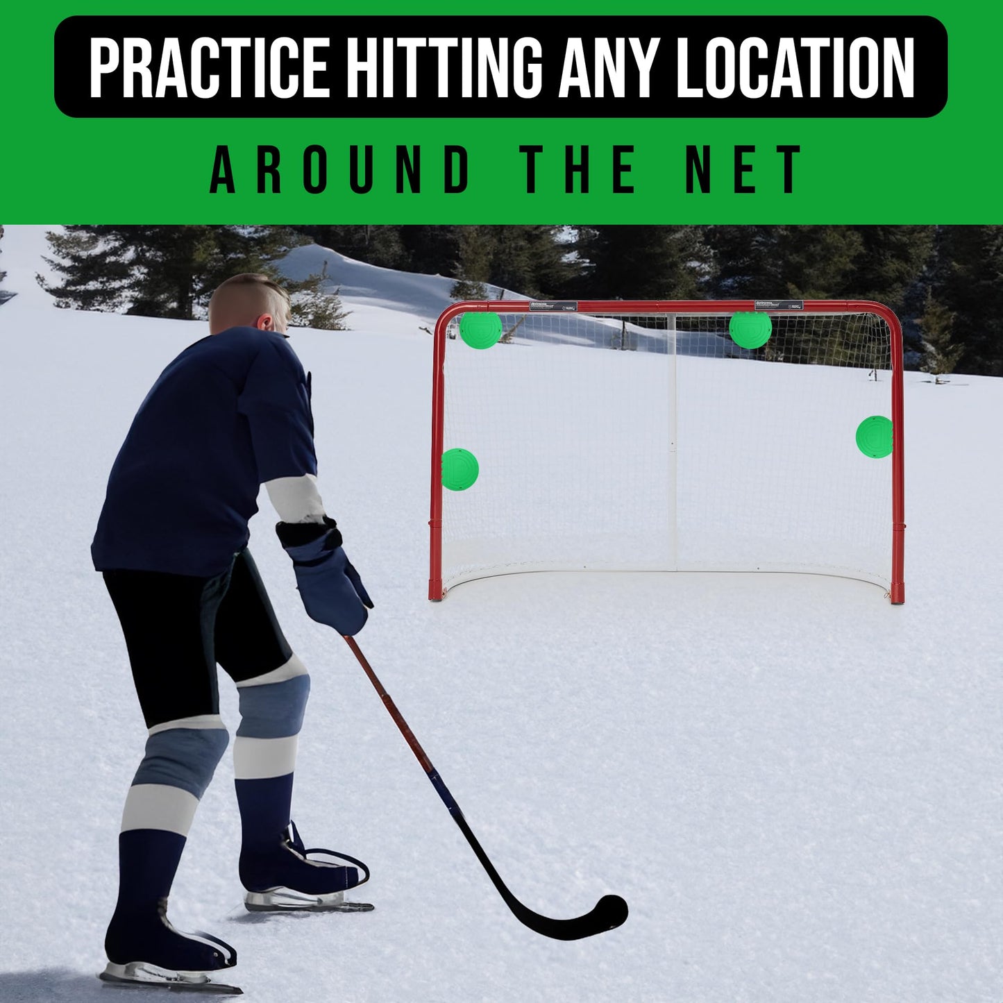 Top Shelf Targets Super Sniper 6" Magnetic Shooting Discs – 4-Pack Accuracy Trainers for Hockey & Lacrosse Nets – Includes Free Tethers – Durable Precision Markers for Practice