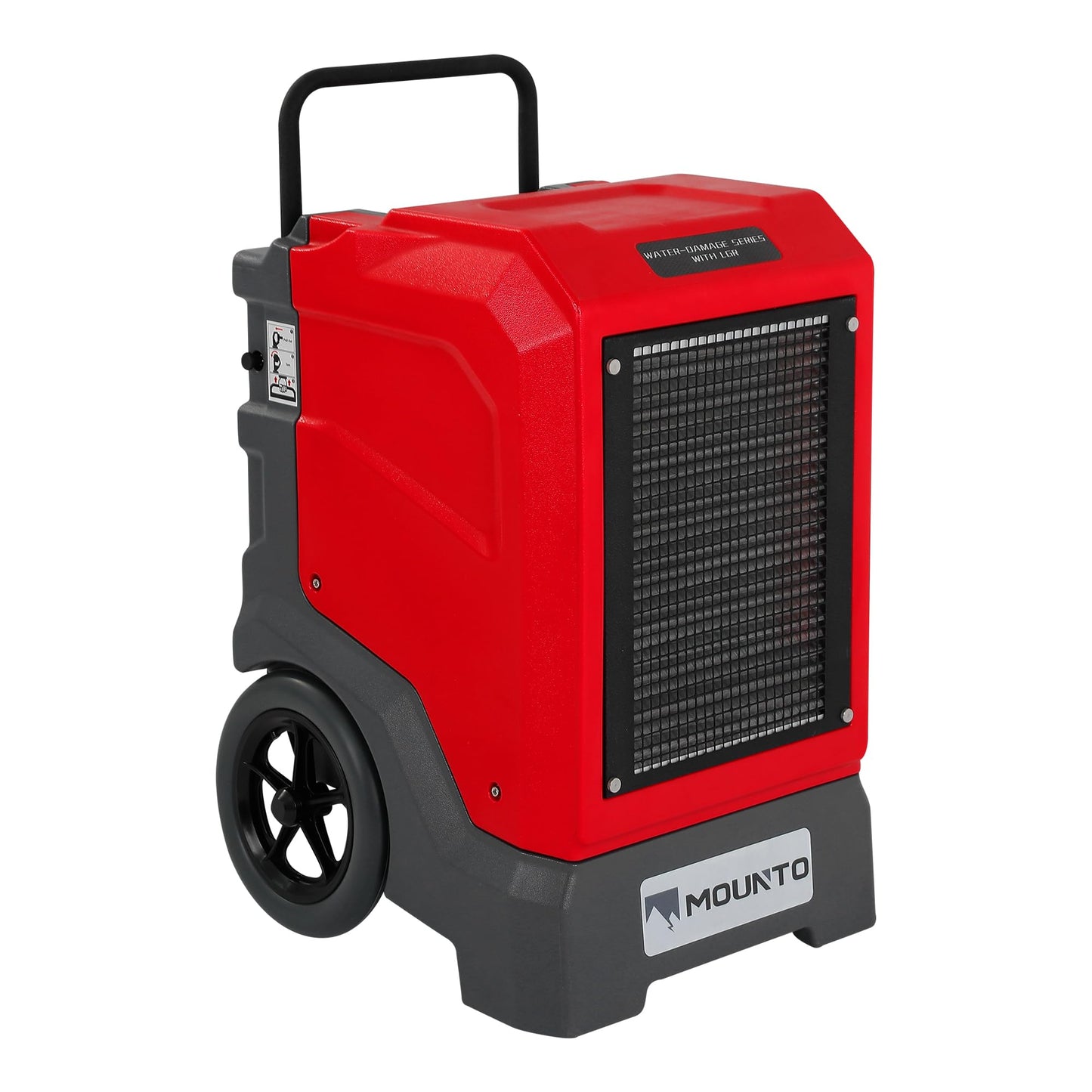 MOUNTO 310 Pints LGR Commercial Dehumidifier with Built-In Pump and Drain Hose – Portable, Heavy-Duty Dehumidifier with Wheels for Basements, Garages, Home, and Job Sites (Red)