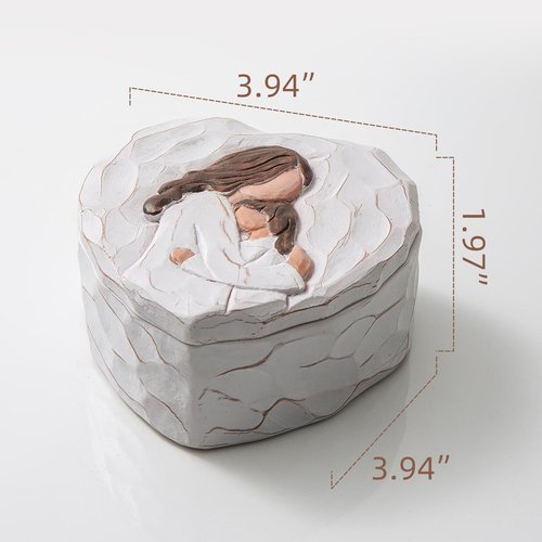 Mom and Daughter Figurine Keepsake Box - Hand-Painted 3D Jewelry & Trinket Box | Perfect Gift for Mother's Day
