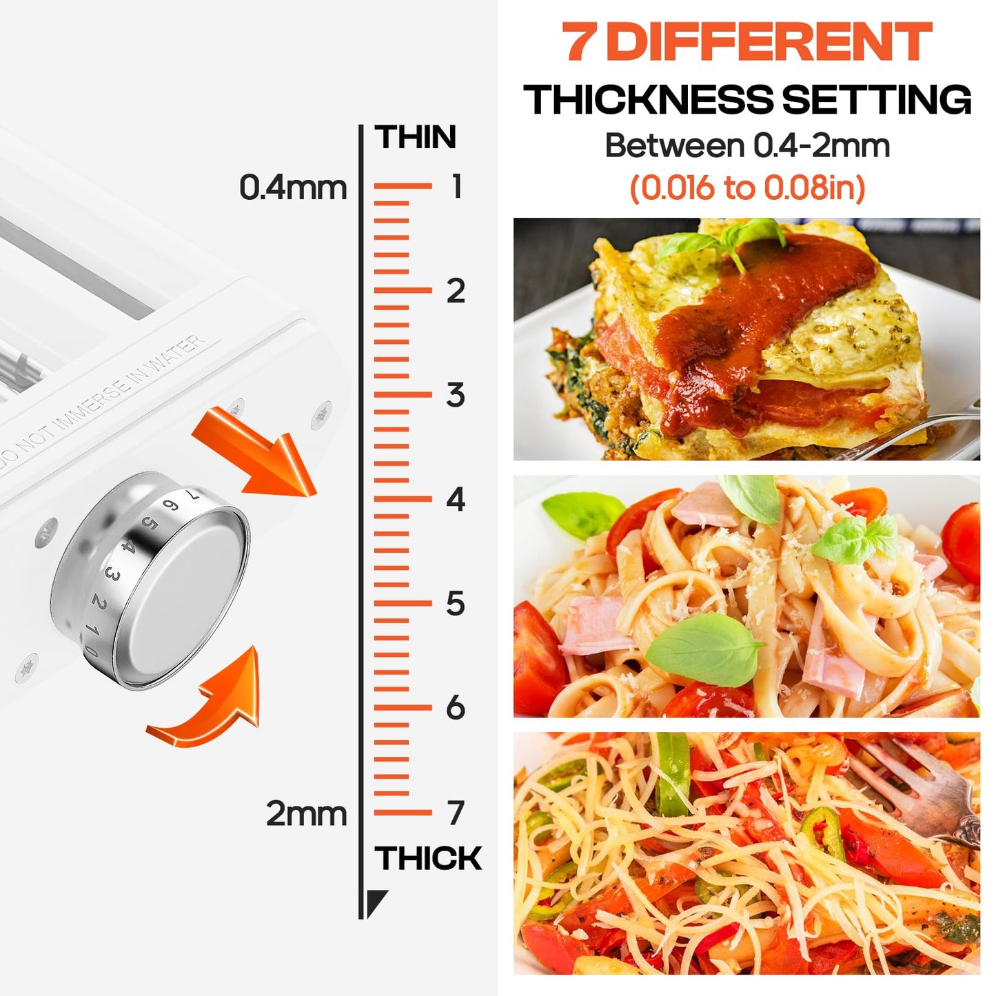 Cofun Manual Pasta Maker - 3-in-1 Noodles Machine with 7 Adjustable Thickness Settings, Pasta Sheet Roller, Fettuccine & Spaghetti Cutter