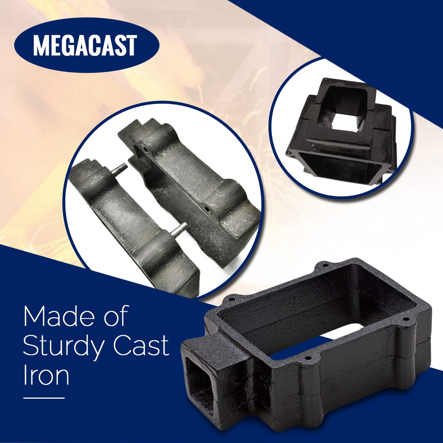Megacast Cast Iron 2-Part Flask Mold for Delft Sand Casting Jewelry Making Tool