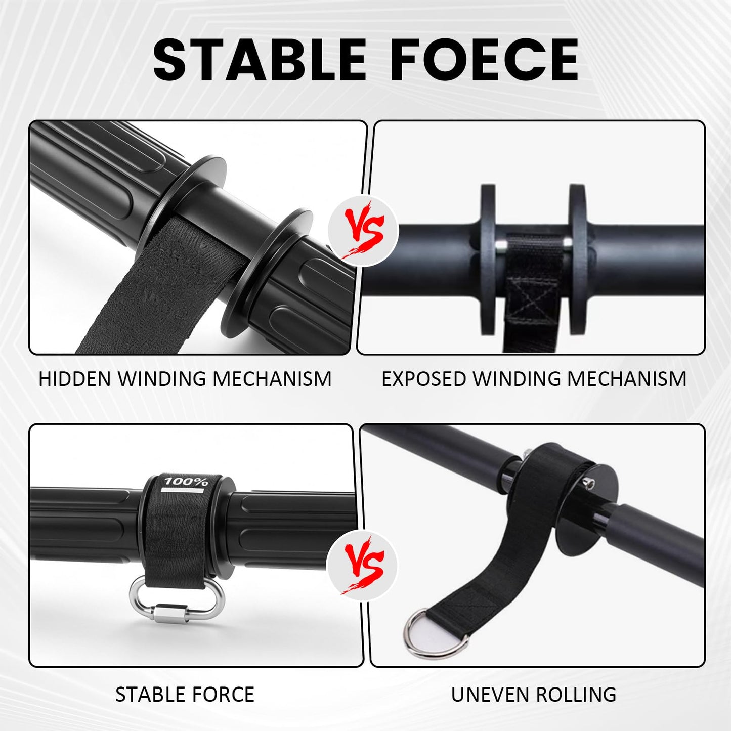 LIZAAL Forearm Strengthener & Wrist Roller，Forearm Exerciser with Thicker Silicone Handle, Forearm Trainer with Heavy-Duty Nylon Strap, Ideal for Muscle building,Grip Strength and Recovery Training - Black
