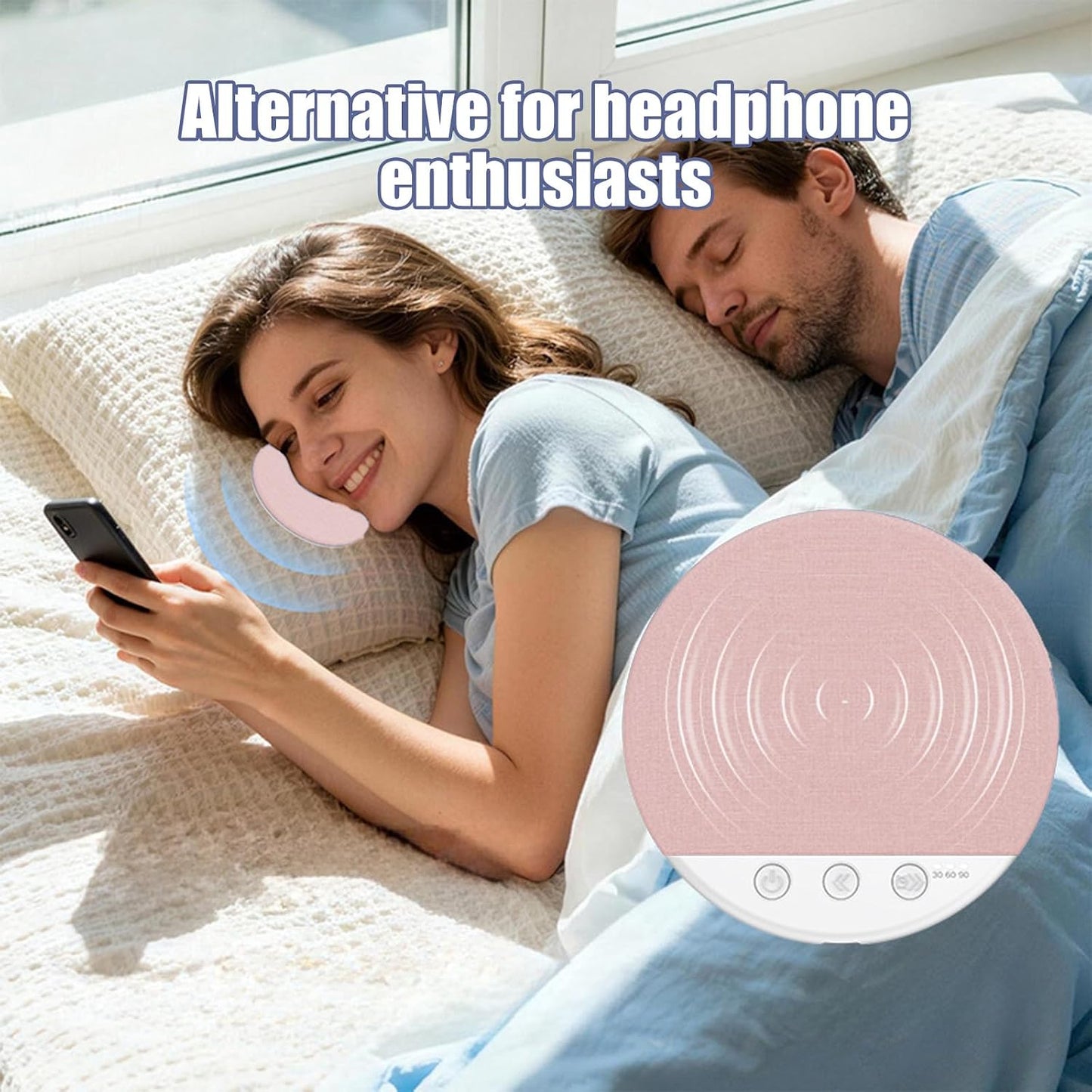 Generic Bluetooth Pillow Speaker, Mini Portable Under Pillow Speaker with White Noise Timer, Wireless Sleep Aid