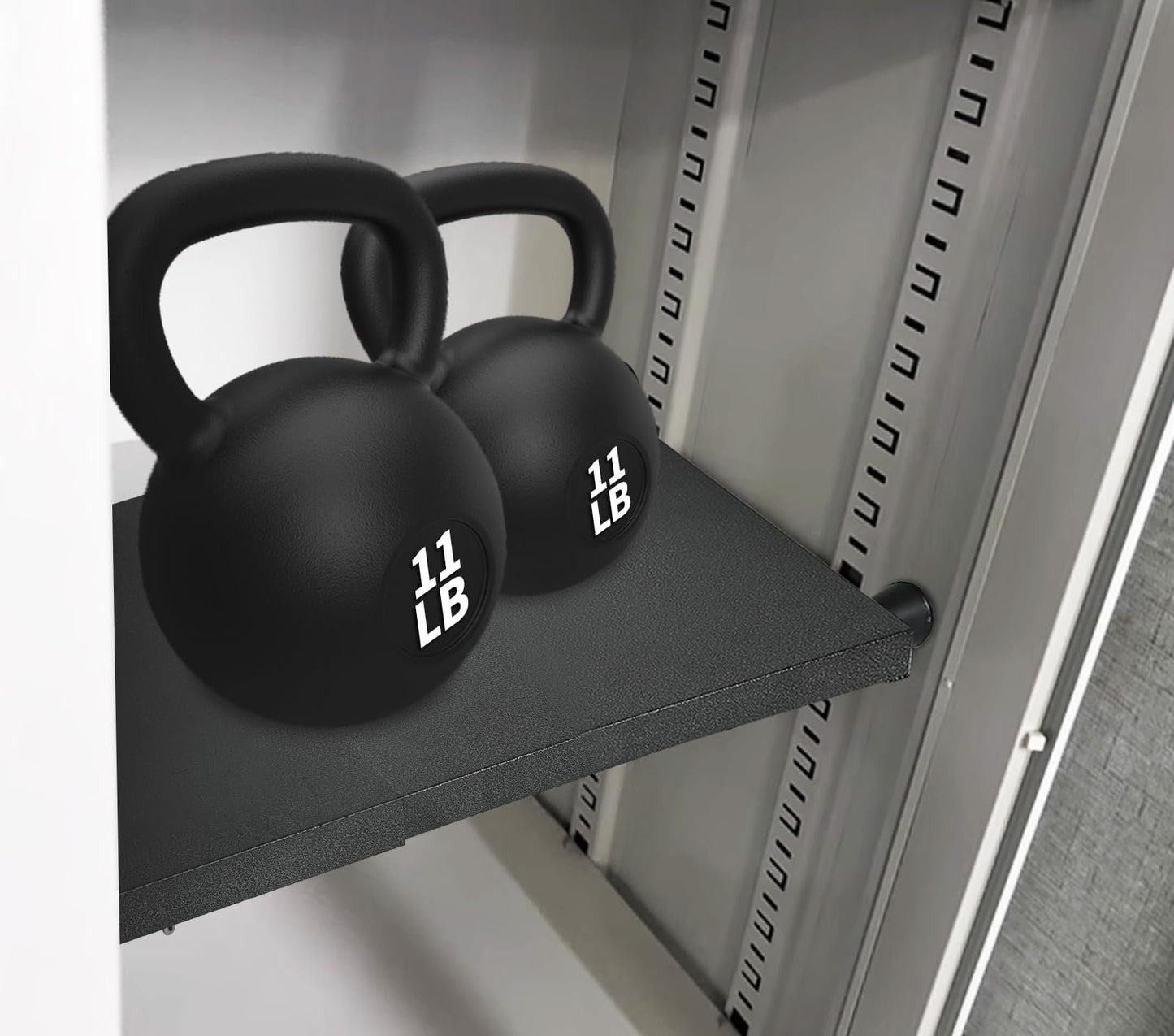 zsttion Adjustable Locker Organizer Shelf, 30LB Load-Bearing Metal Locker Shelf for Schools, Offices, Gyms, Locker Shelf Expandable to Fit Your Locker 11-18” (1, Black)