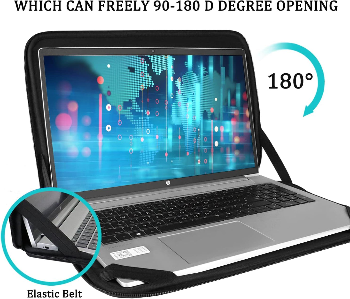 BOOEUDI 15.6 inch, 15.6 inch Laptop Case Sleeve Durable Shockproof Protective Computer Carrying Cover with Front