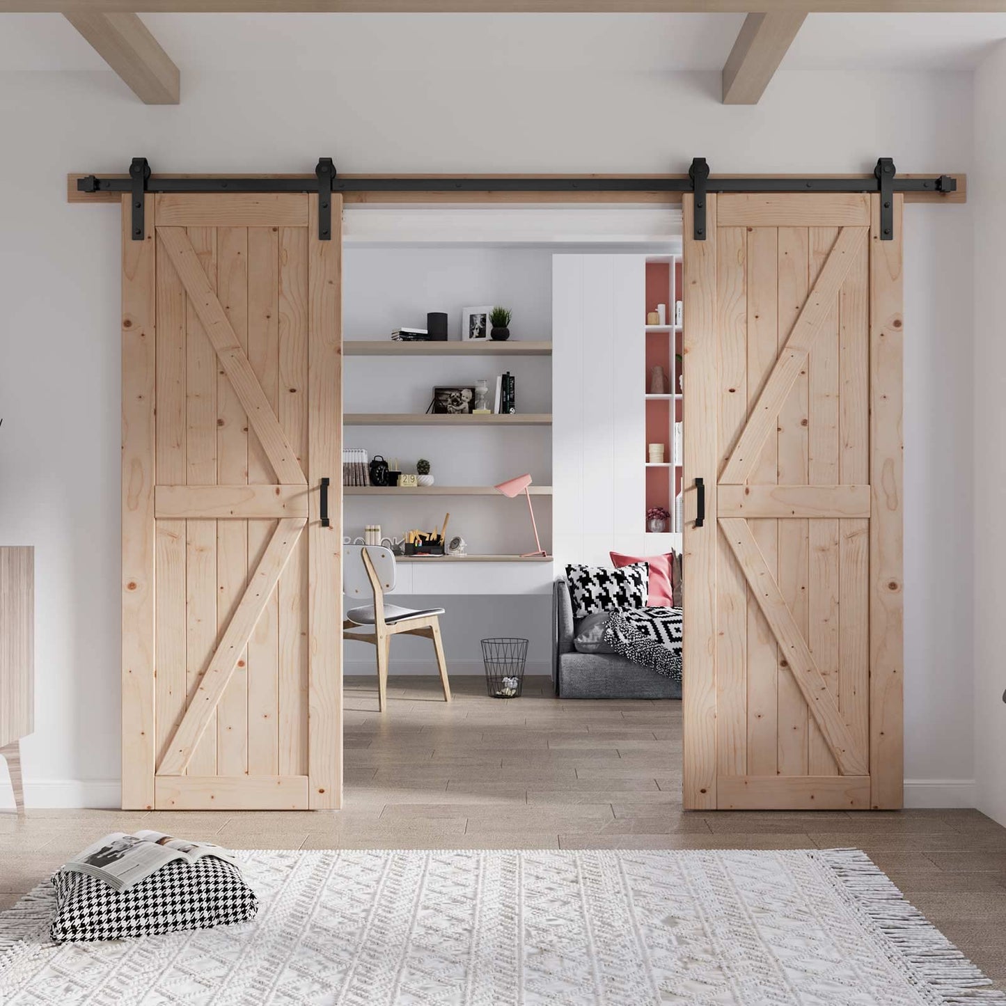 Fredbeck 32 Double Barn Door with Hardware Included (64 barn Door)